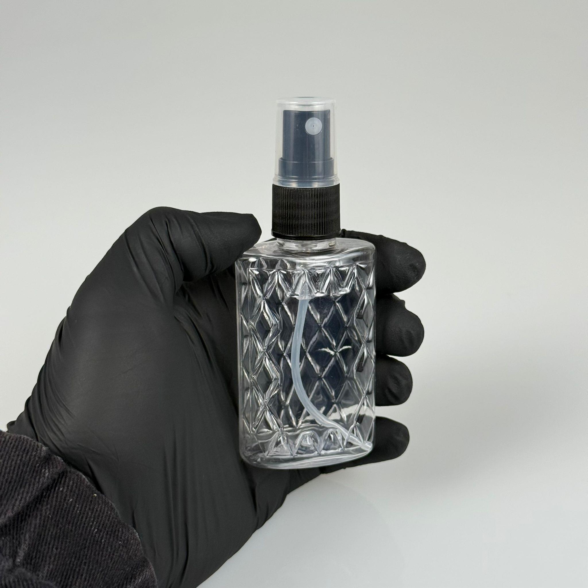 50 CC ŞEFFAF PET KÖŞELİ PARFÜM ŞİŞESİ - SİYAH SPREYLİ - 50 ML PLASTİK PARFÜM - KOLONYA ŞİŞESİ