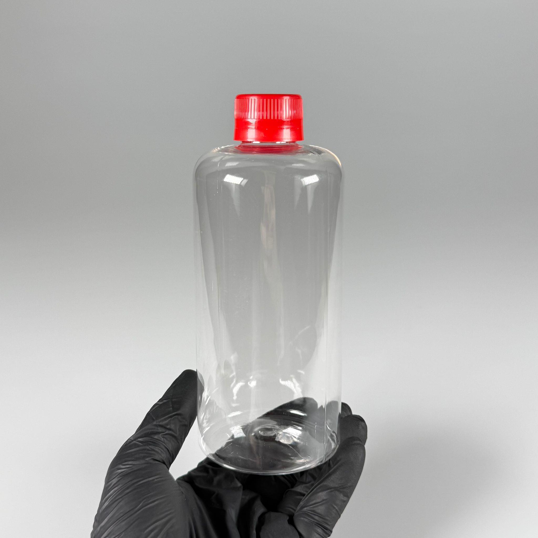 500 CC UZUN SİLİNDİR PET ŞİŞE KALIN (26 GR) - KIRMIZI KİLİTLİ KAPAKLI - 28 AĞIZ - 500 ML PET ŞİŞE