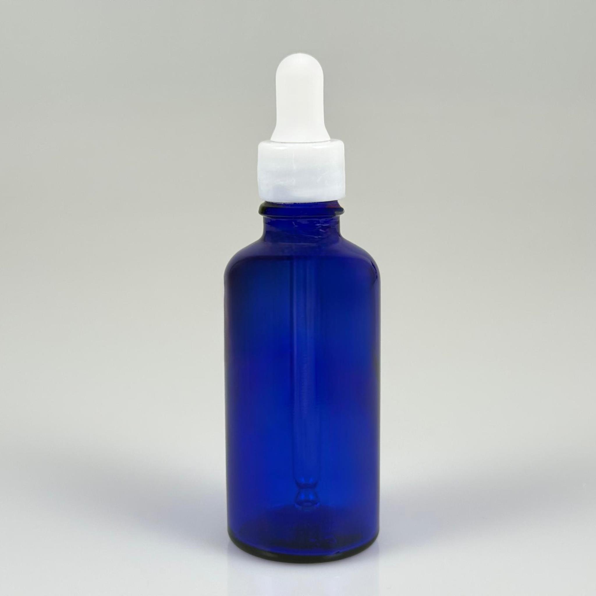 50 CC MAVİ CAM DAMLALIKLI ŞİŞE - BEYAZ EMZİK + BEYAZ DÜZ KAPAK + CAM PİPET TAKIM - 50 ML DAMLALIKLI ŞİŞE SETİ