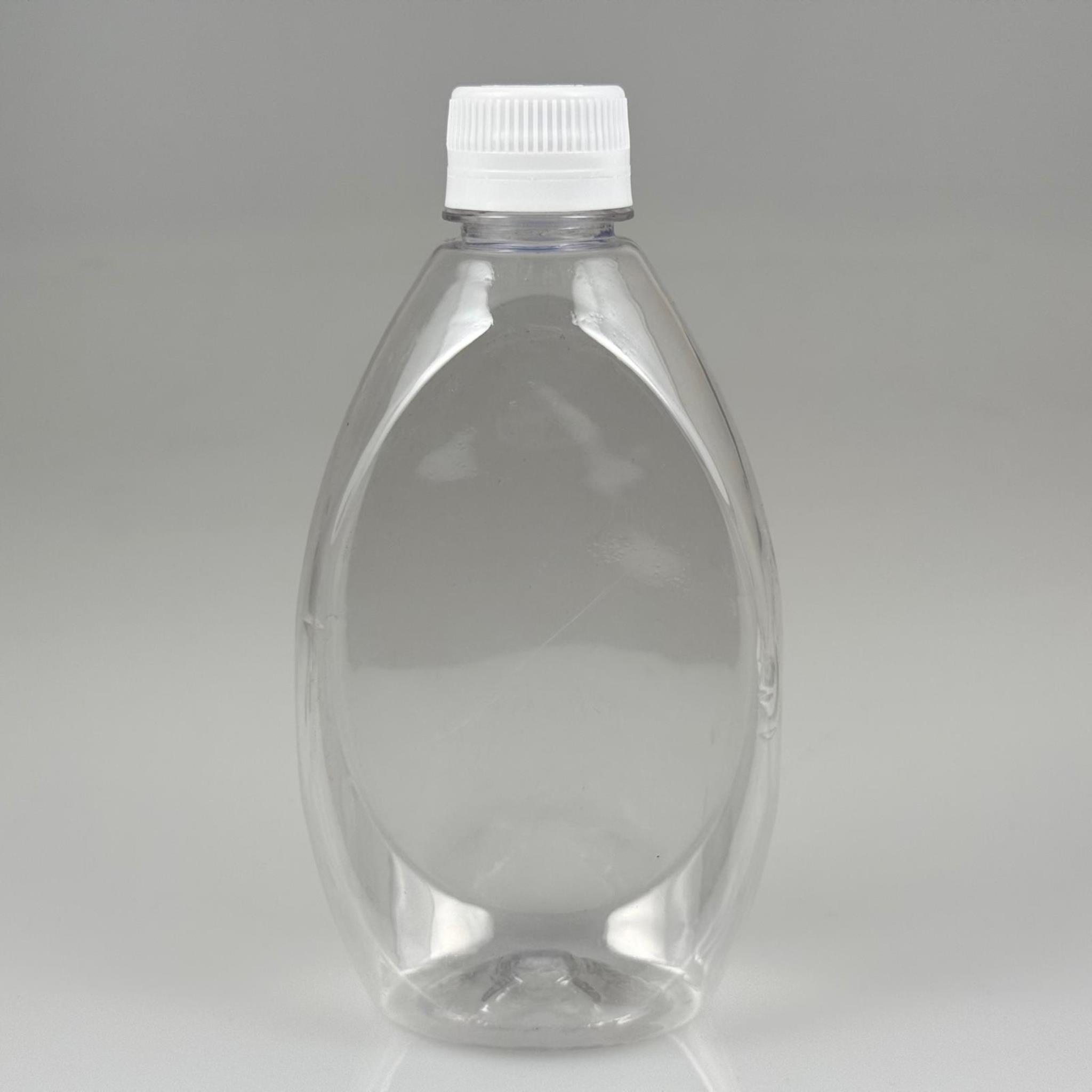 400 CC YASSI PET ŞİŞE - KİLİTLİ CONTALI BEYAZ KAPAKLI - 400 ML PLASTİK ŞİŞE
