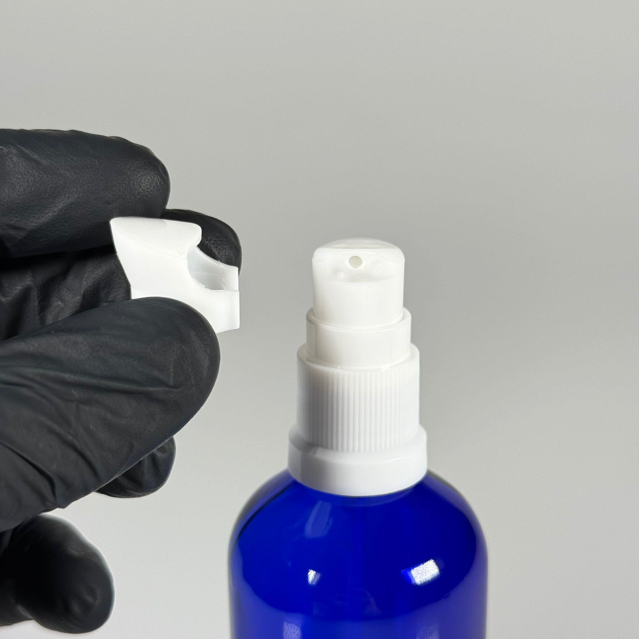 100 CC MAVİ CAM ŞİŞE - SIZDIRMAZ ETEKLİ BEYAZ LOSYON POMPALI TAKIM - 100 ML LOSYON ŞİŞESİ - YAĞ, KREM GİBİ YOĞUN KIVAMLI SIVILAR İÇİN CAM AMBALAJ