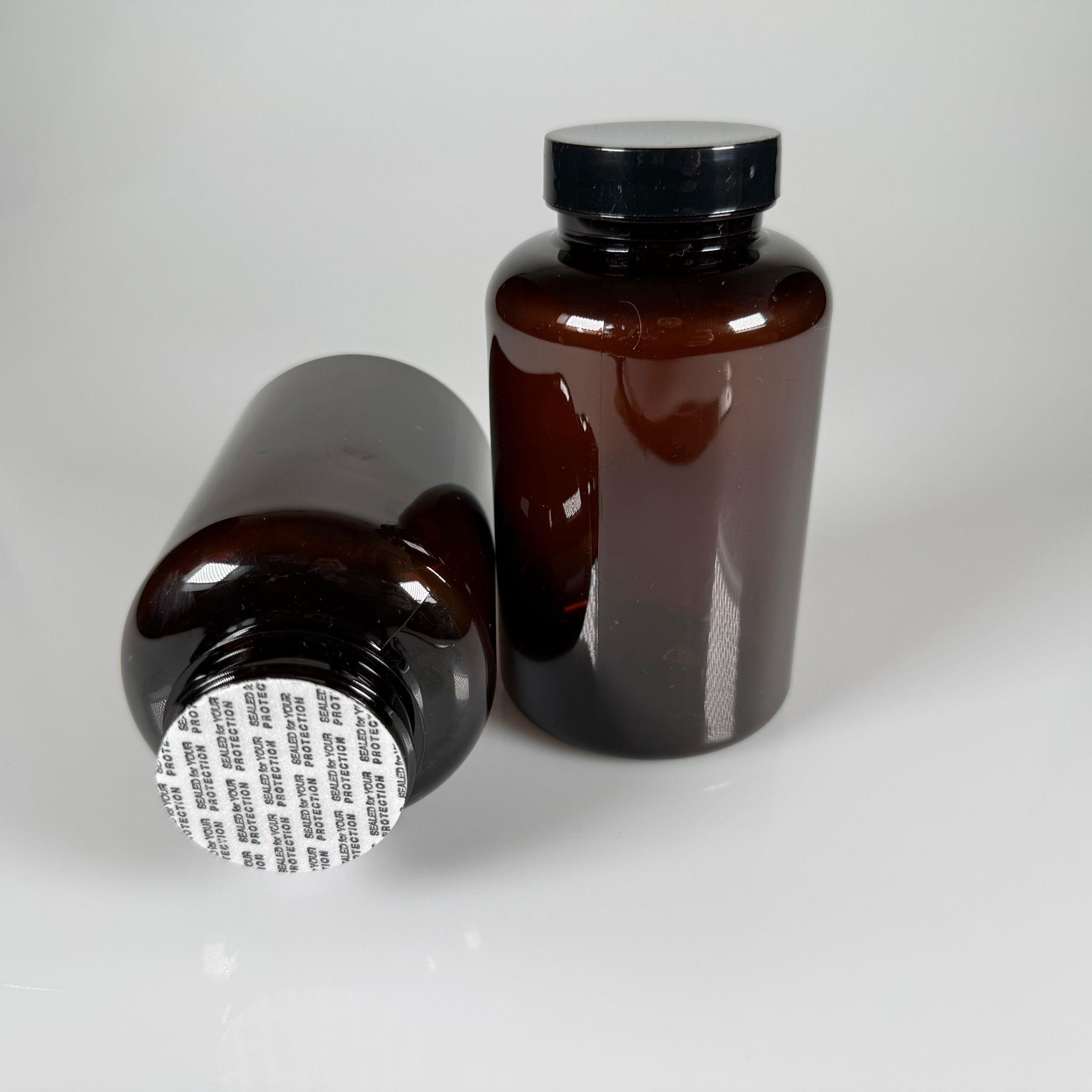 400 CC AMBER PET TABLET ŞİŞESİ - SİYAH KAPAKLI + KENDİNDEN YAPIŞKANLI KÖPÜK CONTALI - 400 ML KAPSÜL KUTUSU - İLAÇ ŞİŞESİ - MEDİKAL HAP ŞİŞESİ - FARMASÖTİK KAVANOZ