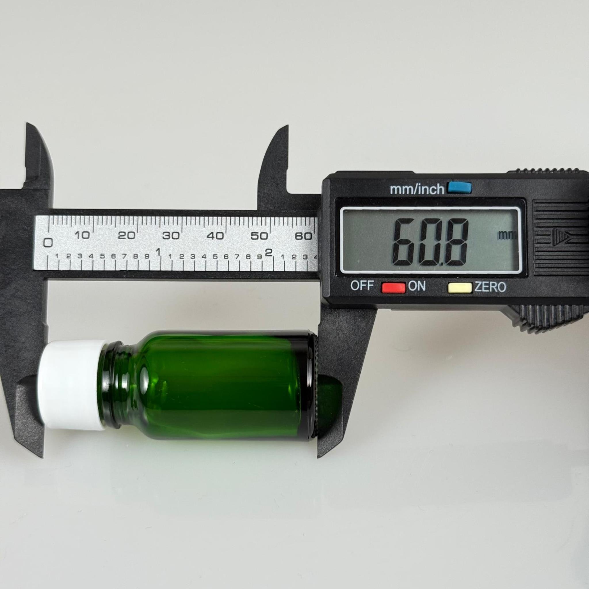 10 ML YEŞİL CAM ŞİŞE + CONTALI BEYAZ KAPAK - 10 CC KAPAKLI CAM ŞİŞE