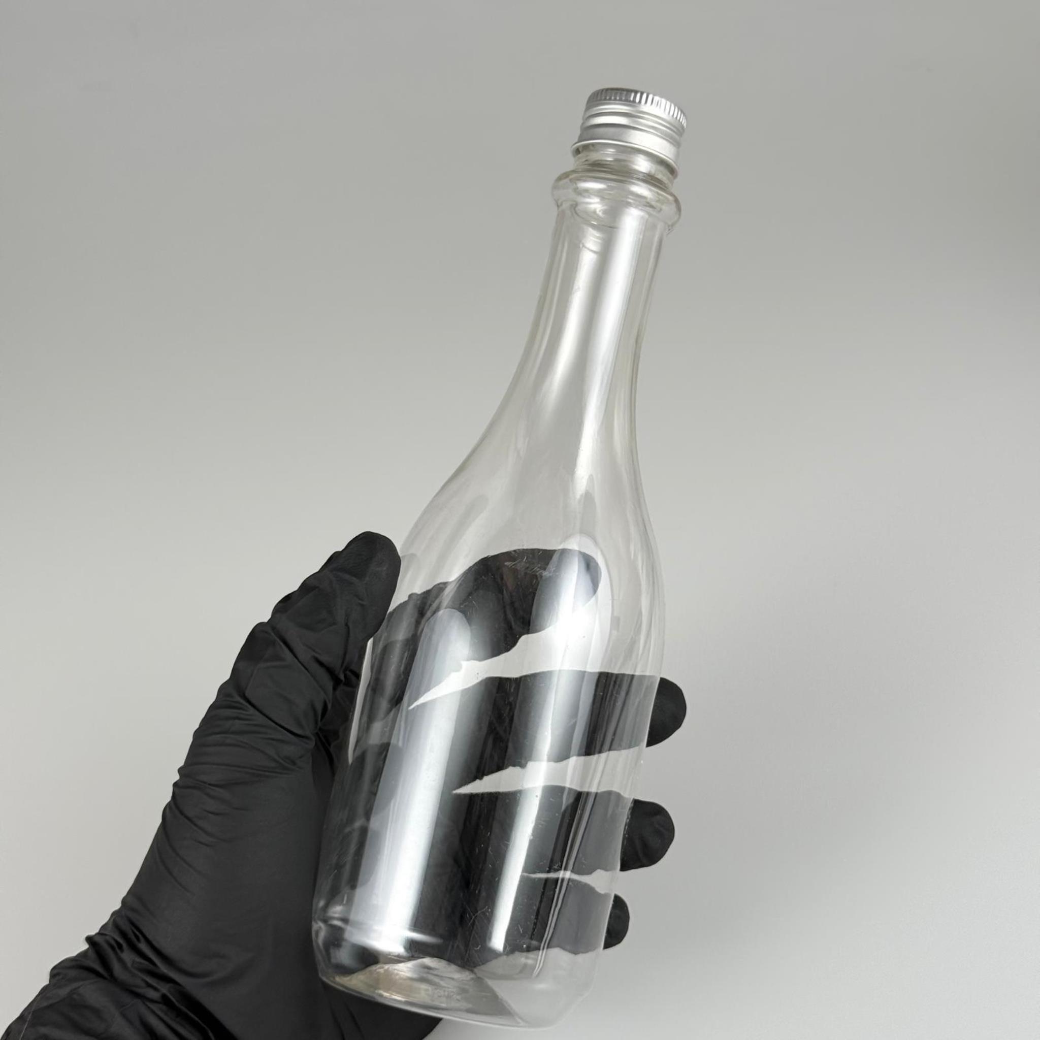 400 CC ŞEFFAF ELİT MODEL PET ŞİŞE (24 AĞIZ) + KÖPÜK CONTALI GÜMÜŞ METAL ALÜMİNYUM KAPAK + KOLONYA TIPALI TAKIM - 400 ML KAPAKLI PLASTİK ŞİŞELER