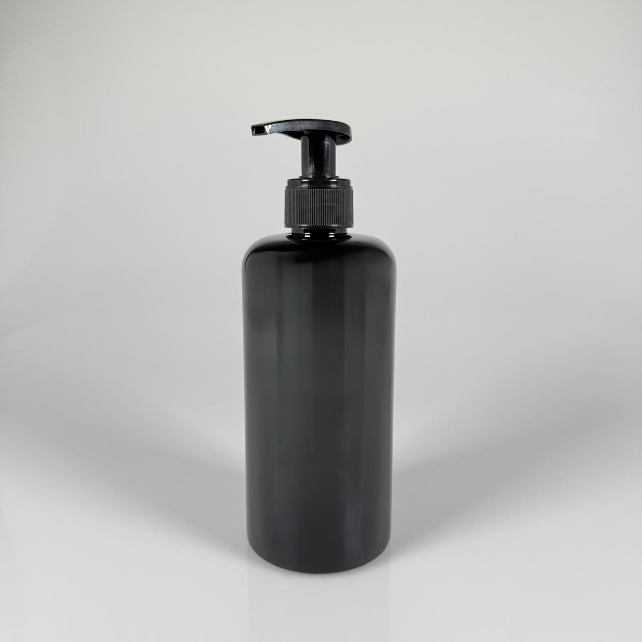 500 CC SİYAH UZUN SİLİNDİR PET ŞİŞE KALIN (26 GR) - SİYAH SIVI SABUN POMPALI - 28 AĞIZ - 500 ML PET ŞİŞE