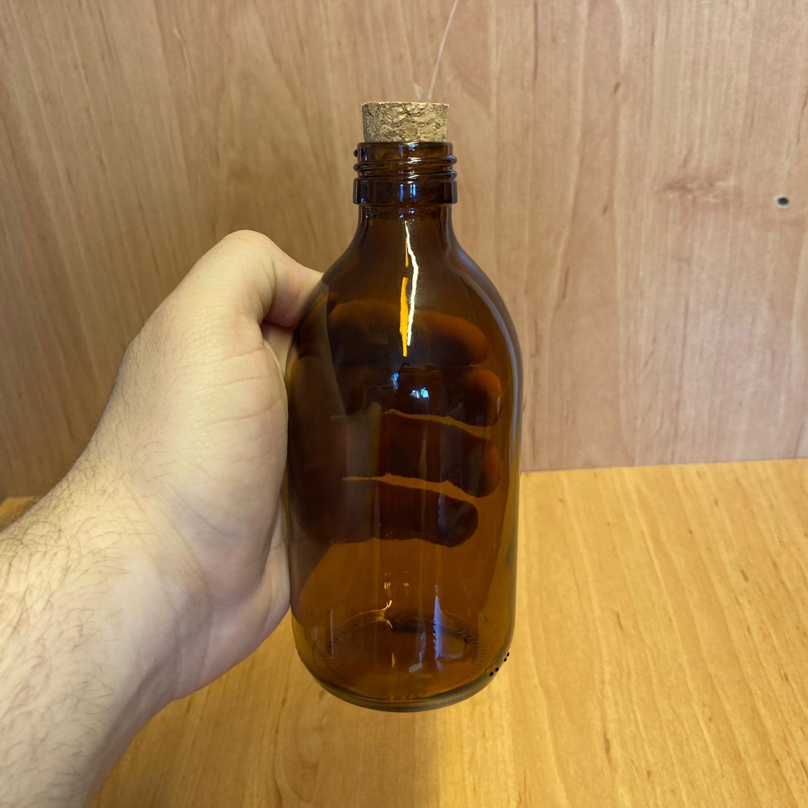 300 CC AMBER CAM ŞİŞE - MANTAR TIPALI - 300 ML MANTAR TIPALI KAHVERENGİ ŞİŞE