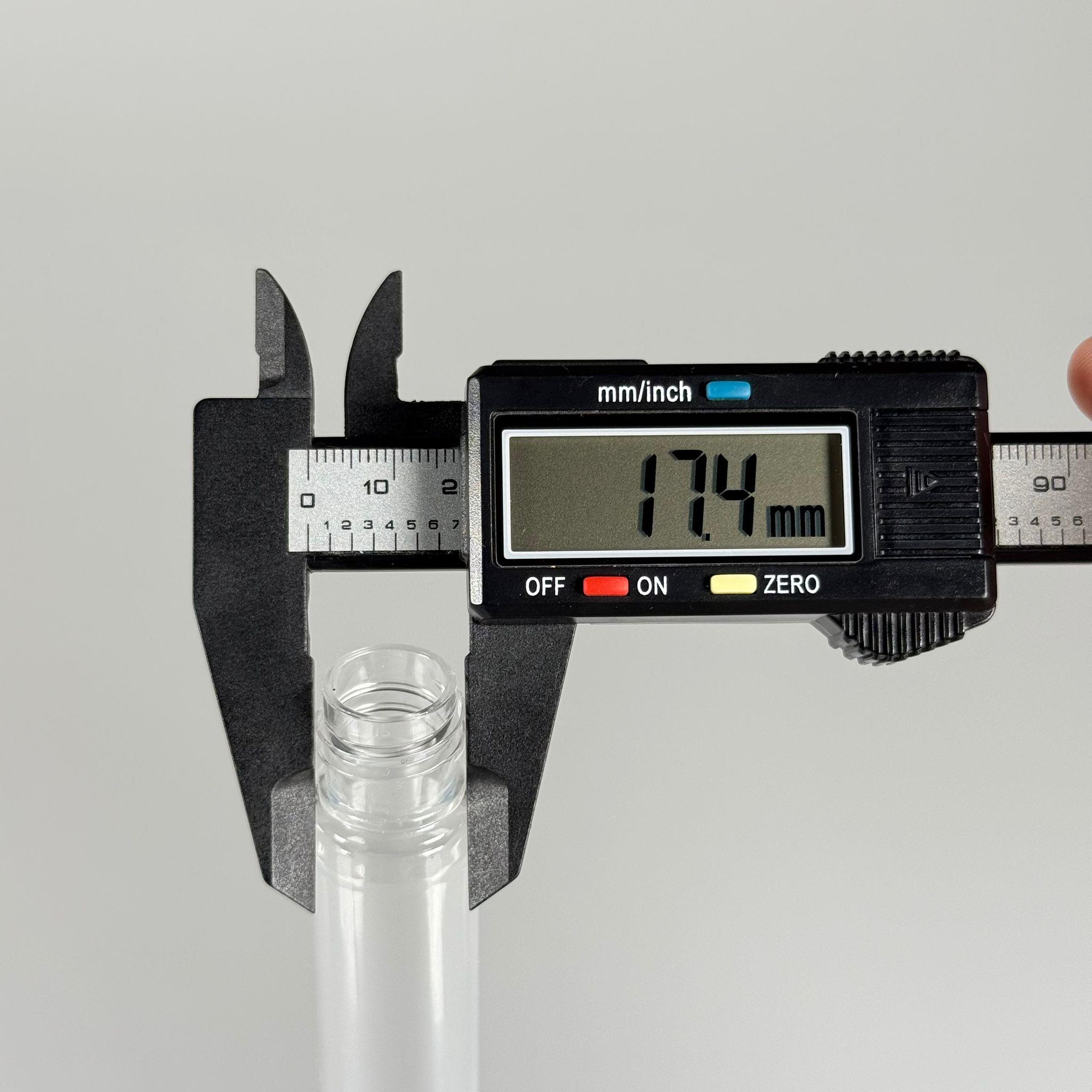 16 CM TÜP - 45 CC UZUN İNCE PET ŞİŞE - CONTALI GÜMÜŞ METAL KAPAKLI  - VANİLYA ÇUBUĞU, BAHARAT, DENEY TÜPÜ VB İÇİN PLASTİK TÜP