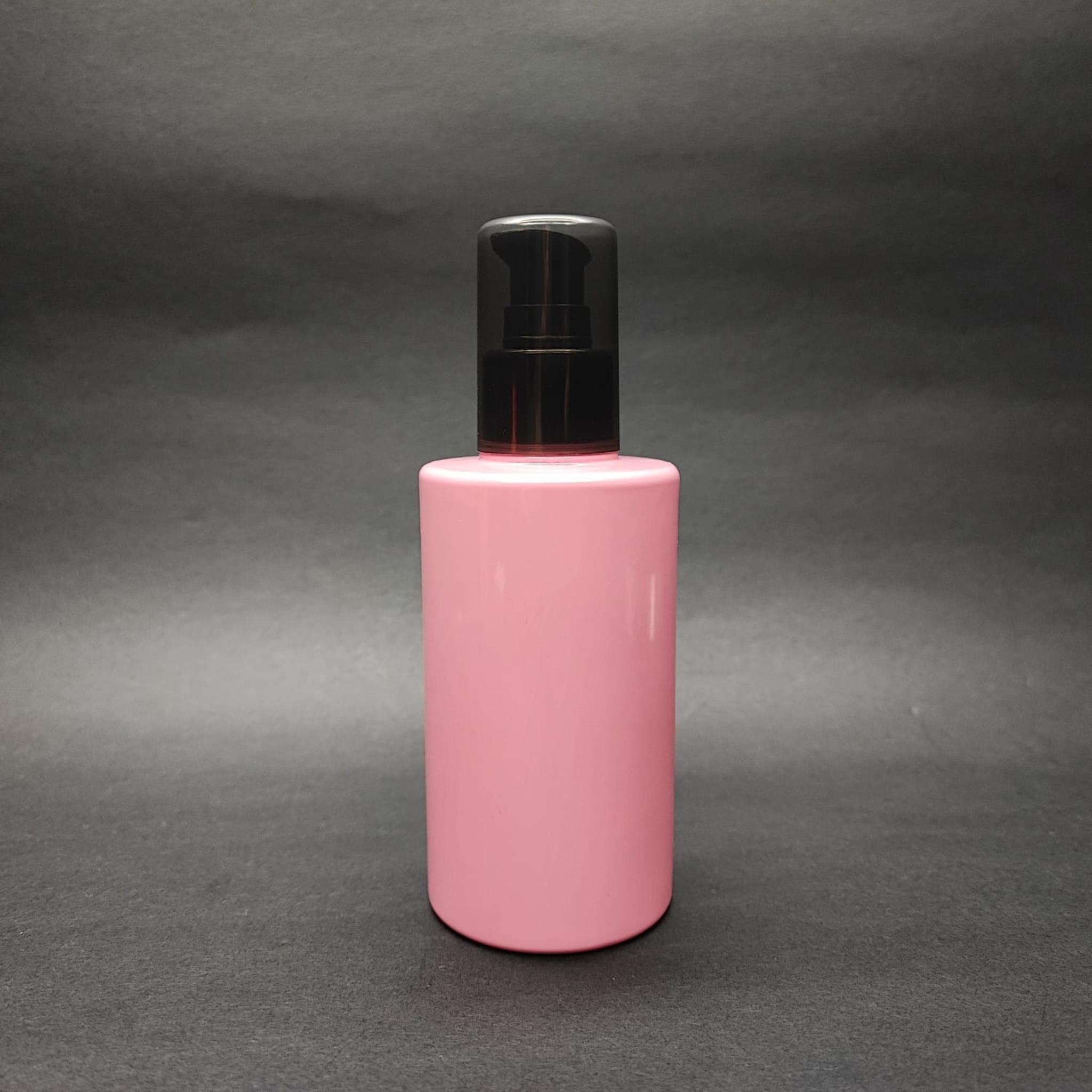 200 CC KÜT BOYUNLU SİLİNDİR PET ŞİŞE (24 GR) - SİYAH LOSYON POMPALI - 200 ML PLASTİK ŞİŞE - PEMBE