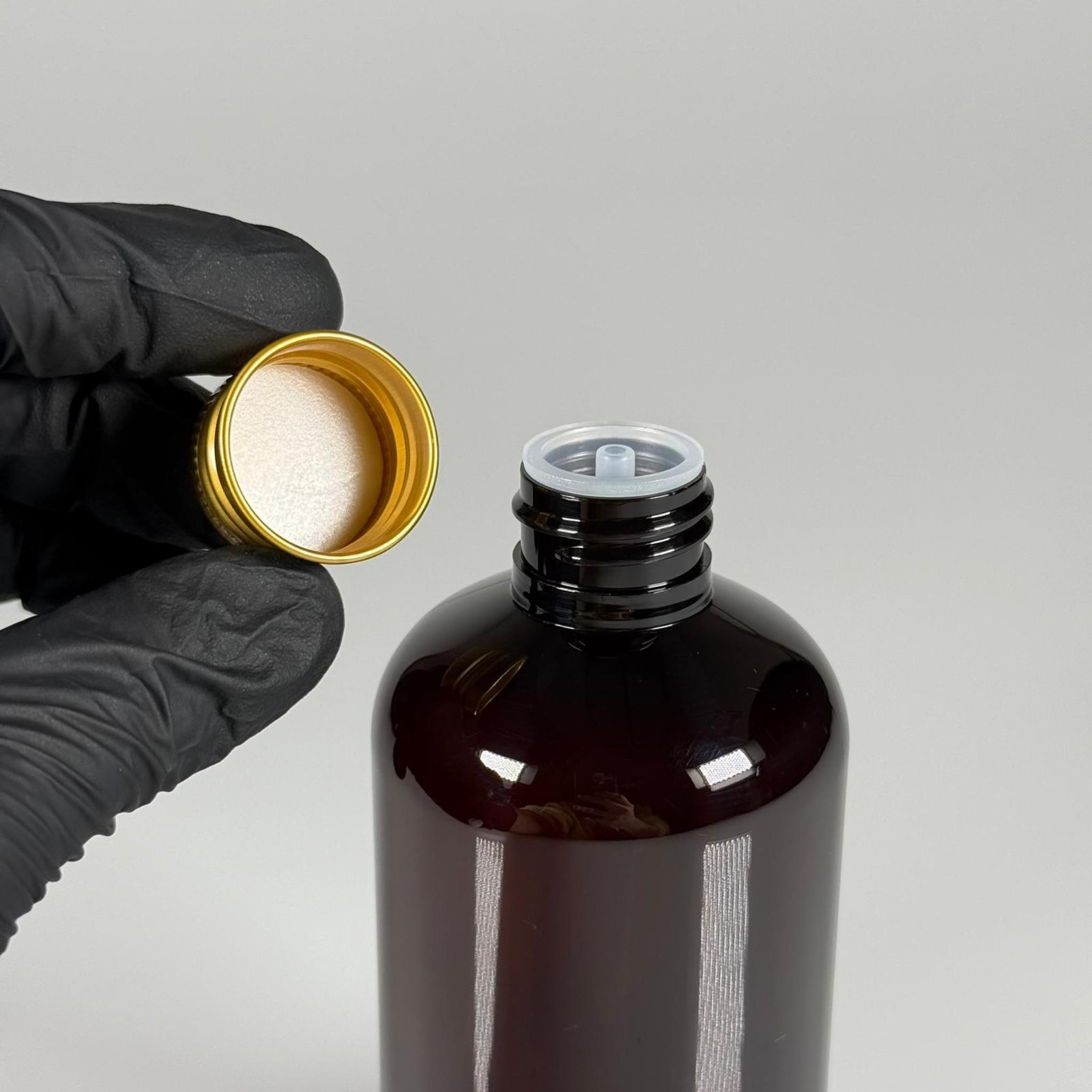 250 CC AMBER ŞİŞE - GOLD METAL KAPAKLI + KOLONYA TIPALI - 250 ML PLASTİK KOLONYA ŞİŞESİ - ZEYNEP MODEL PET ŞİŞE