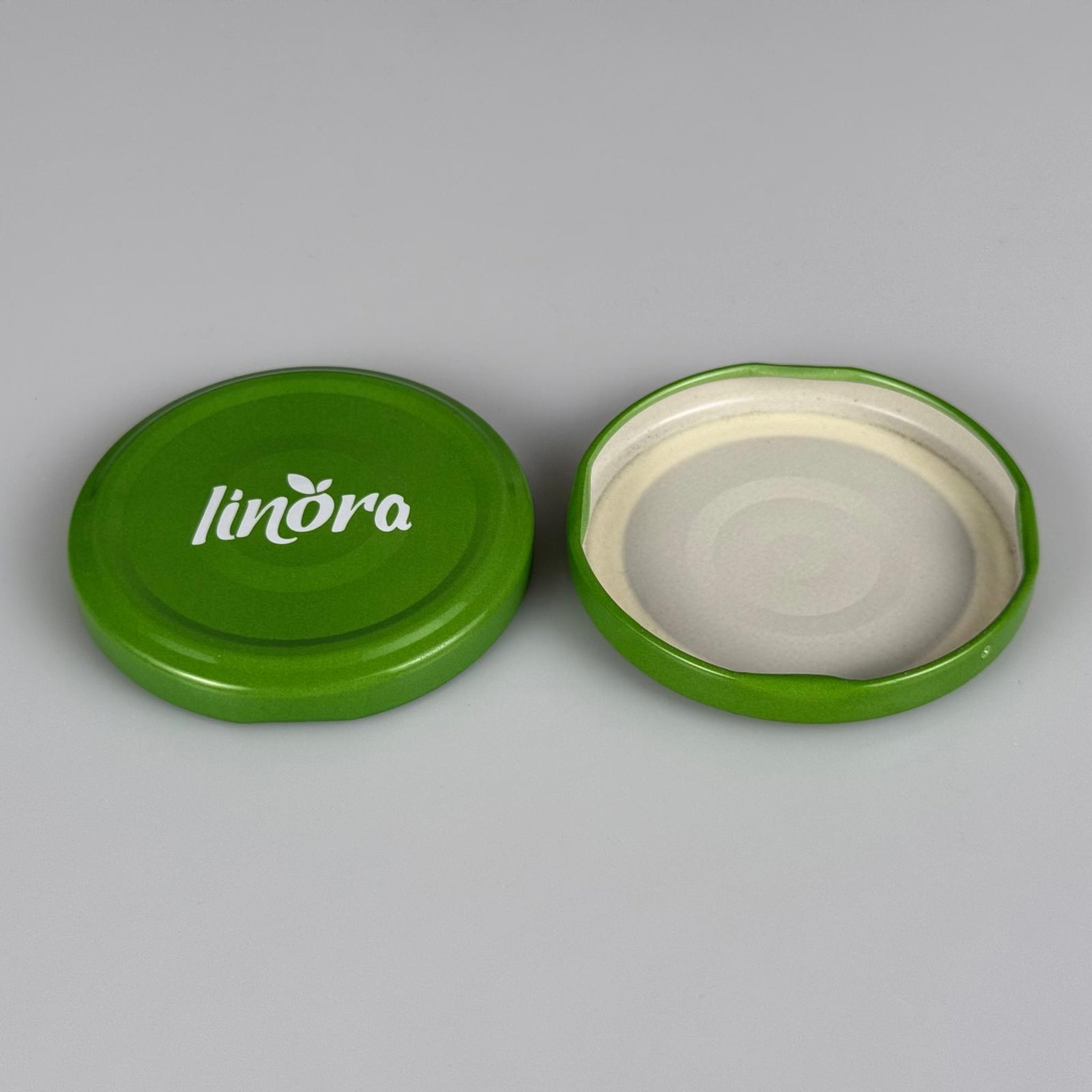 63 MM TWİST-OFF LİNORA BASKILI METAL KAPAK - 63 MM TWİST-OFF CAM KAVANOZ KAPAĞI
