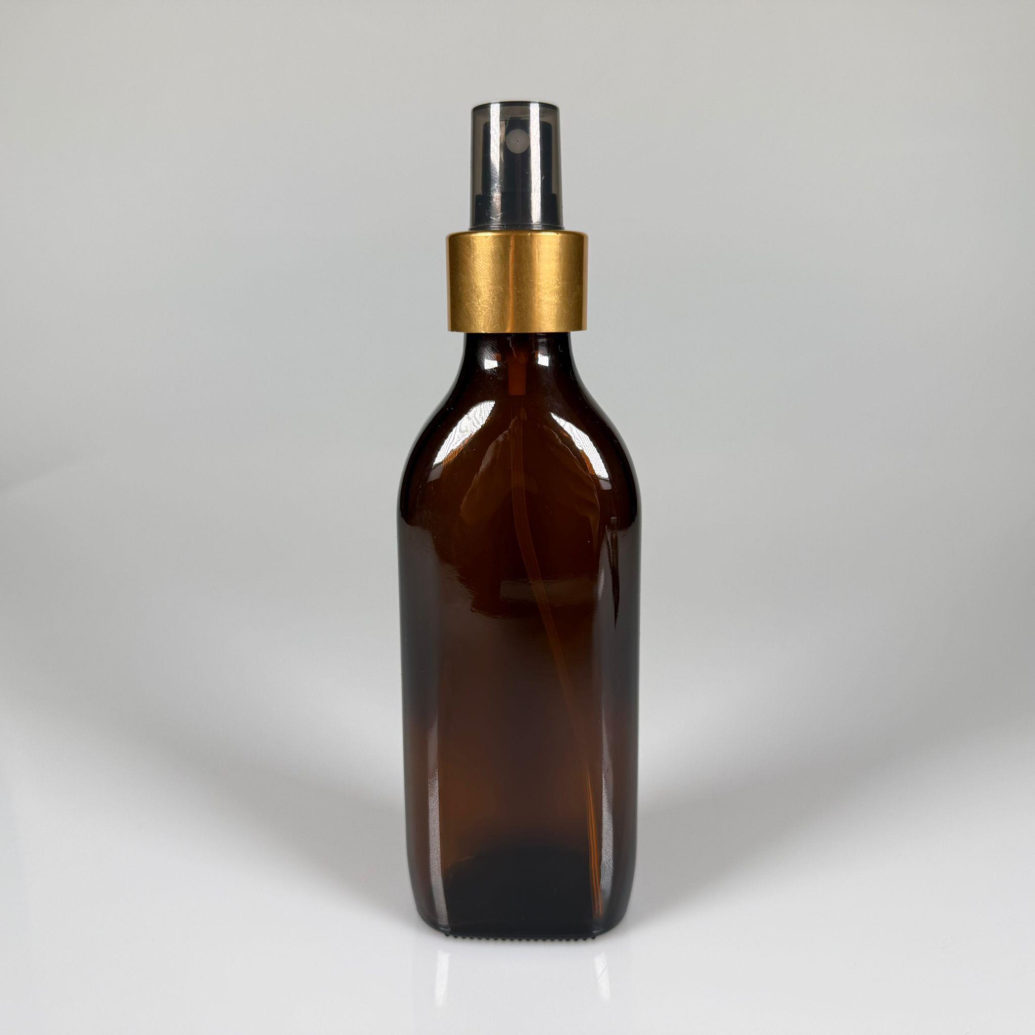 150 CC YASSI AMBER GOLD SPREY BAŞLIKLI CAM ŞİŞE - 150 ML KAHVERENGİ FISFIS KAPAKLI ŞİŞE