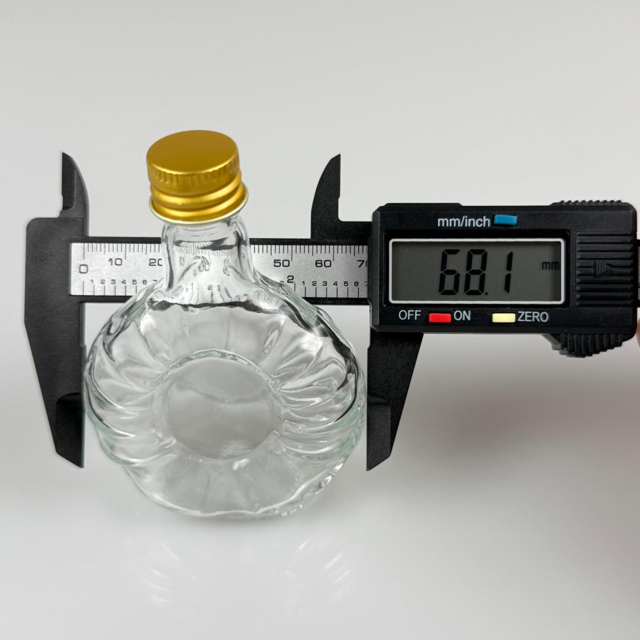 50 CC BOĞAZLI YASSI CAM ŞİŞE - GOLD METAL KAPAKLI KOLONYA TIPALI - 50 ML PRESTİJLİ ŞİŞE