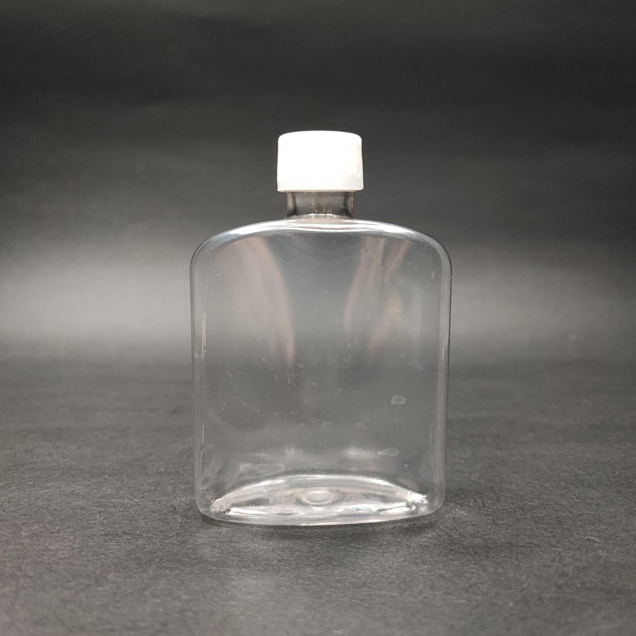 100 CC YASSI PLASTİK ŞİŞE + KENDİNDEN CONTALI SIZDIRMAZ BEYAZ KAPAK - 100 ML KAPAKLI PET ŞİŞE