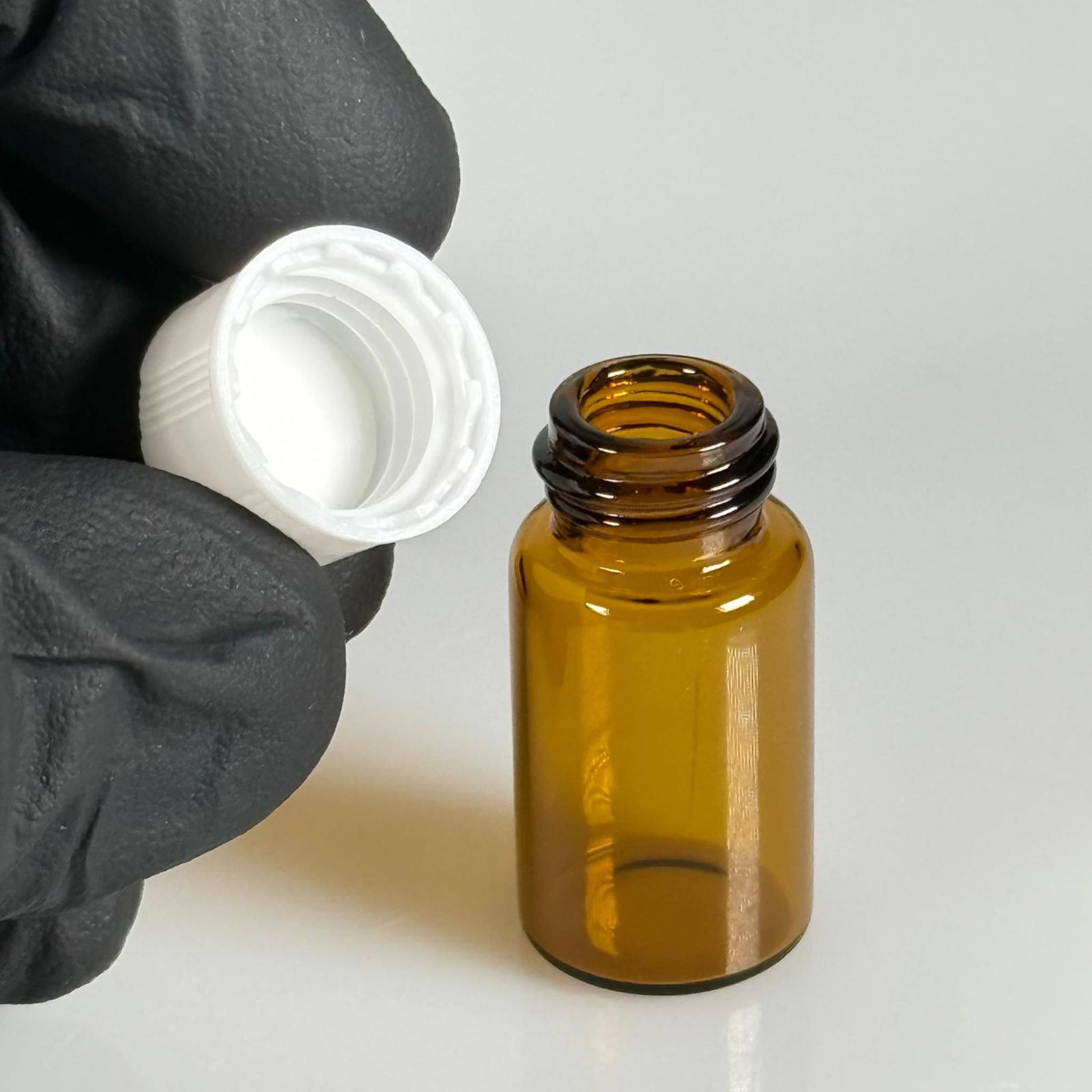 3 CC AMBER CAM ŞİŞE - BEYAZ KAPAKLI - 3 ML KAPAKLI CAM ŞİŞE