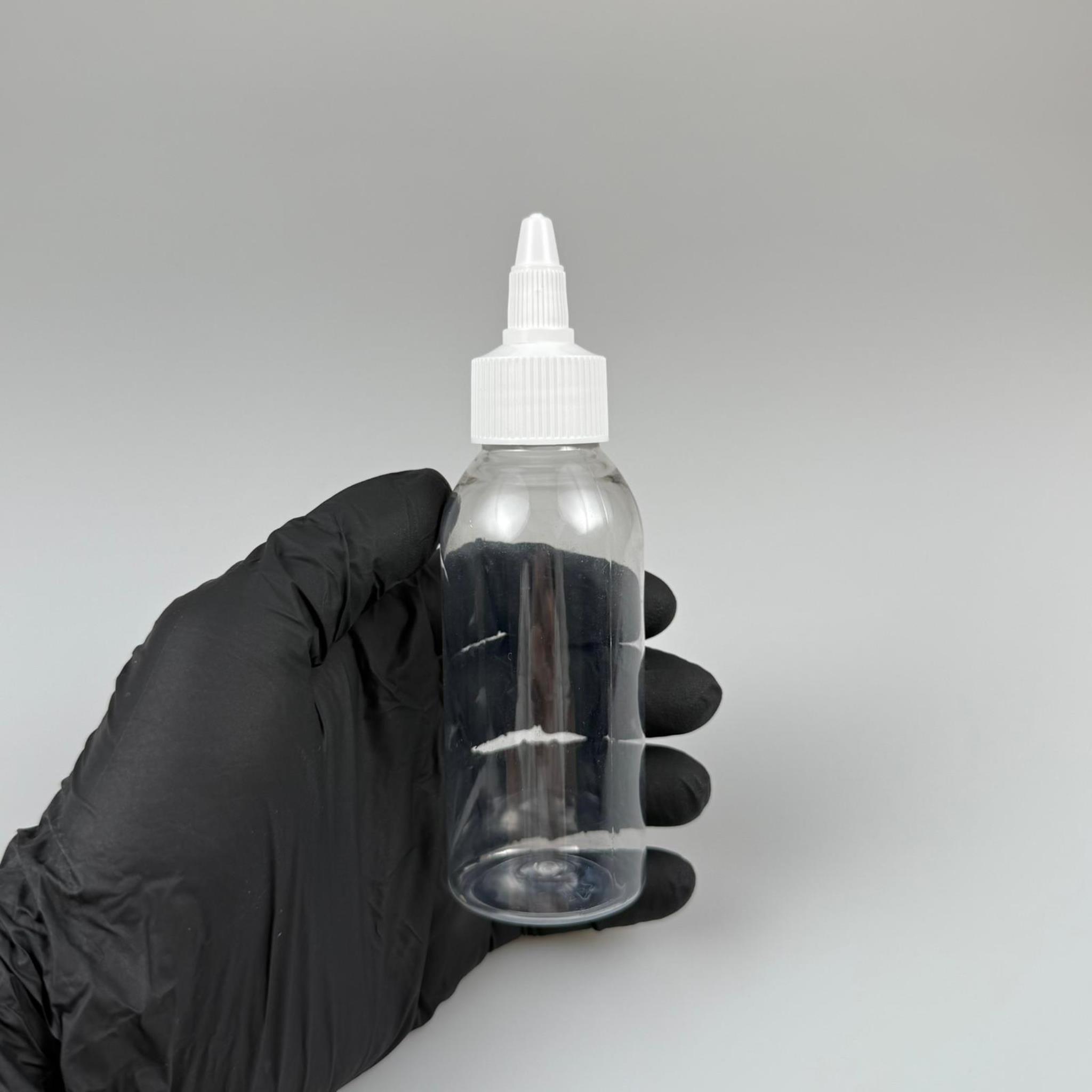 YAĞ, SOS, ACI SOS, SİRKE, SRIRACHA, MÜREKKEP, TUTKAL AKITICI VB BOŞ ŞİŞELERİ - BEYAZ SİVRİ TWİST AKITICI KAPAK + 100 ML SERT PET PLASTİK ŞİŞE TAKIM