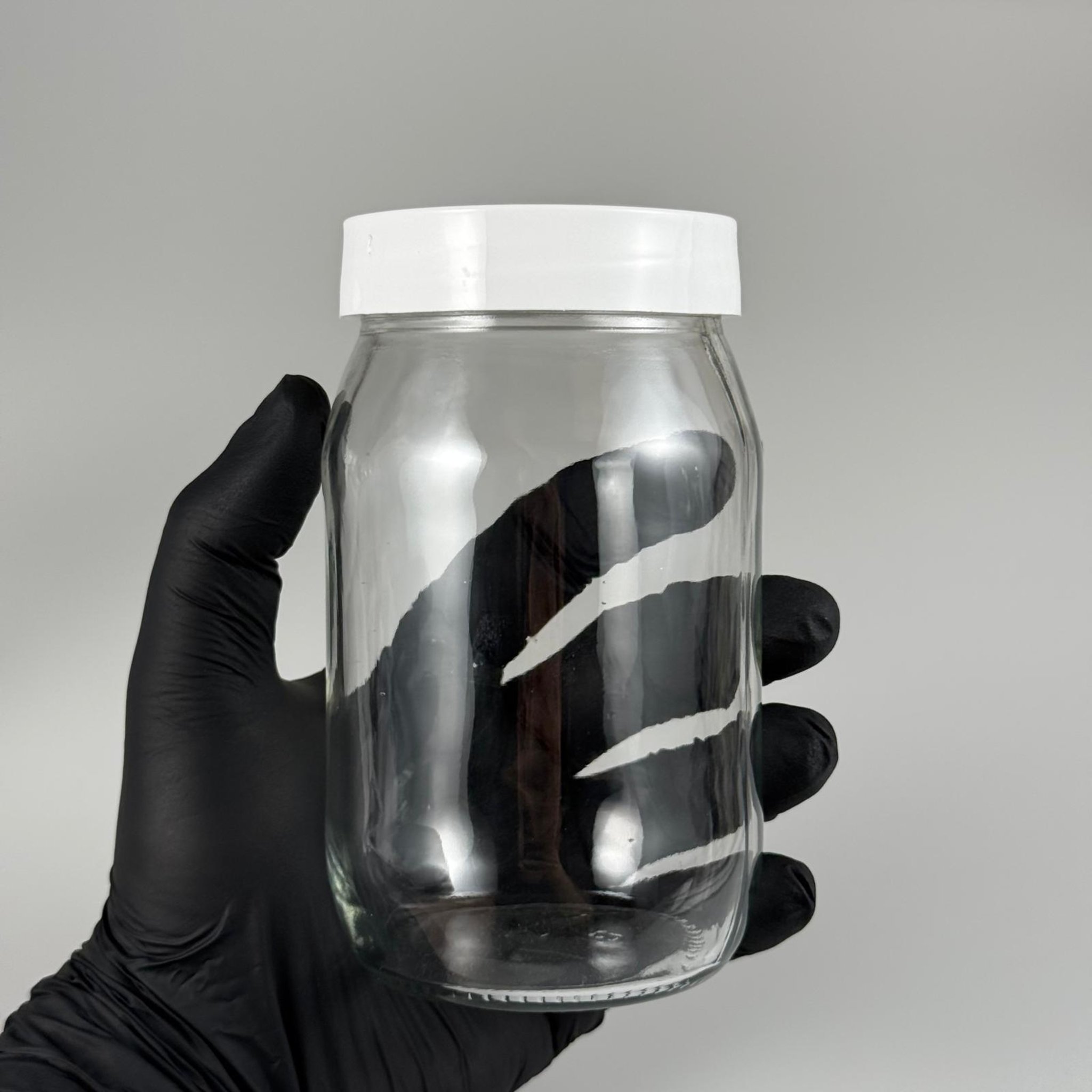 370 CC STANDART KAVANOZ - BEYAZ PLASTİK KAPAKLI + KENDİNDEN YAPIŞKANLI KÖPÜK CONTALI TAKIM  - 370 ML CAM KAVANOZ