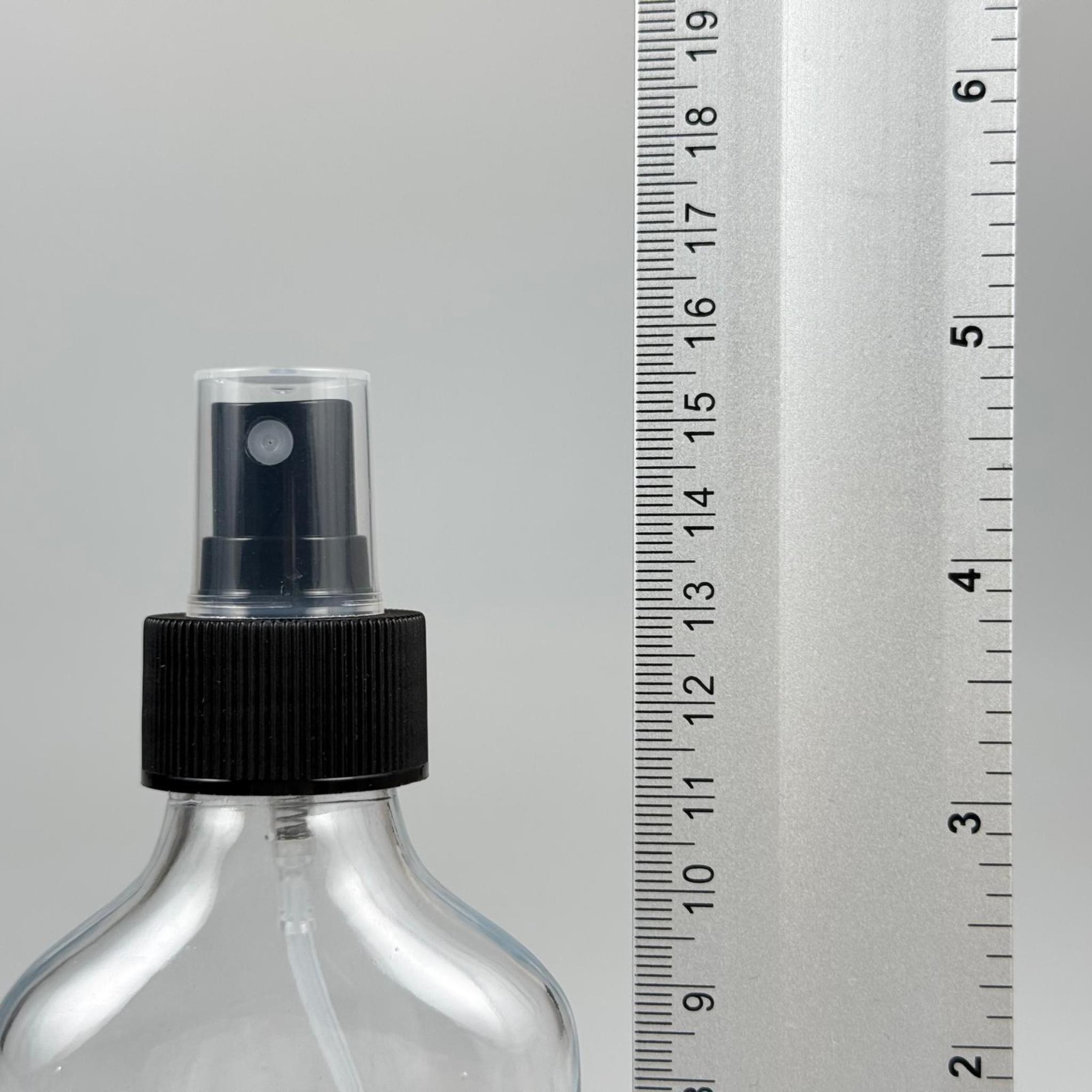 100 CC YASSI SİYAH SPREYLİ CAM ŞİŞE - 100 ML KOLONYA, PARFÜM VB İÇİN FISFISLI ŞİŞE
