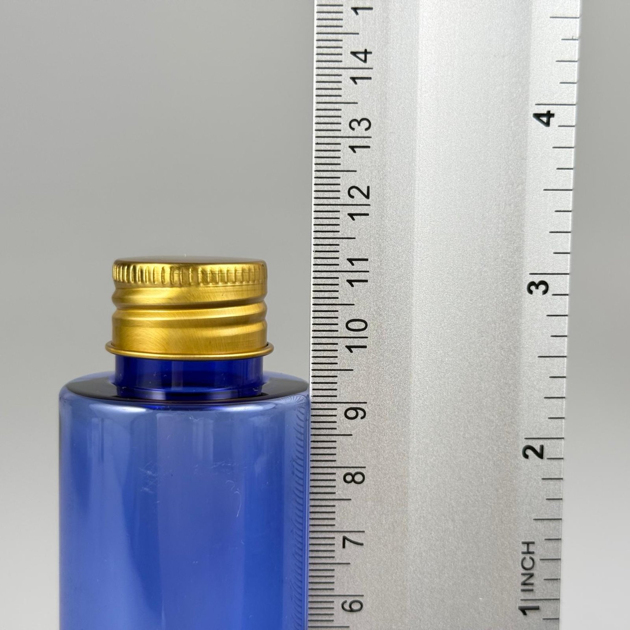 100 CC MAVİ SİLİNDİR KESKİN KÜT MODEL SERT PET ŞİŞE (17 GR - 24 AĞIZ ) + KÖPÜK COMTALI GOLD METAL ALÜMİNYUM KAPAK TAKIM - 100 ML KAPAKLI MAVİ PET ŞİŞELER