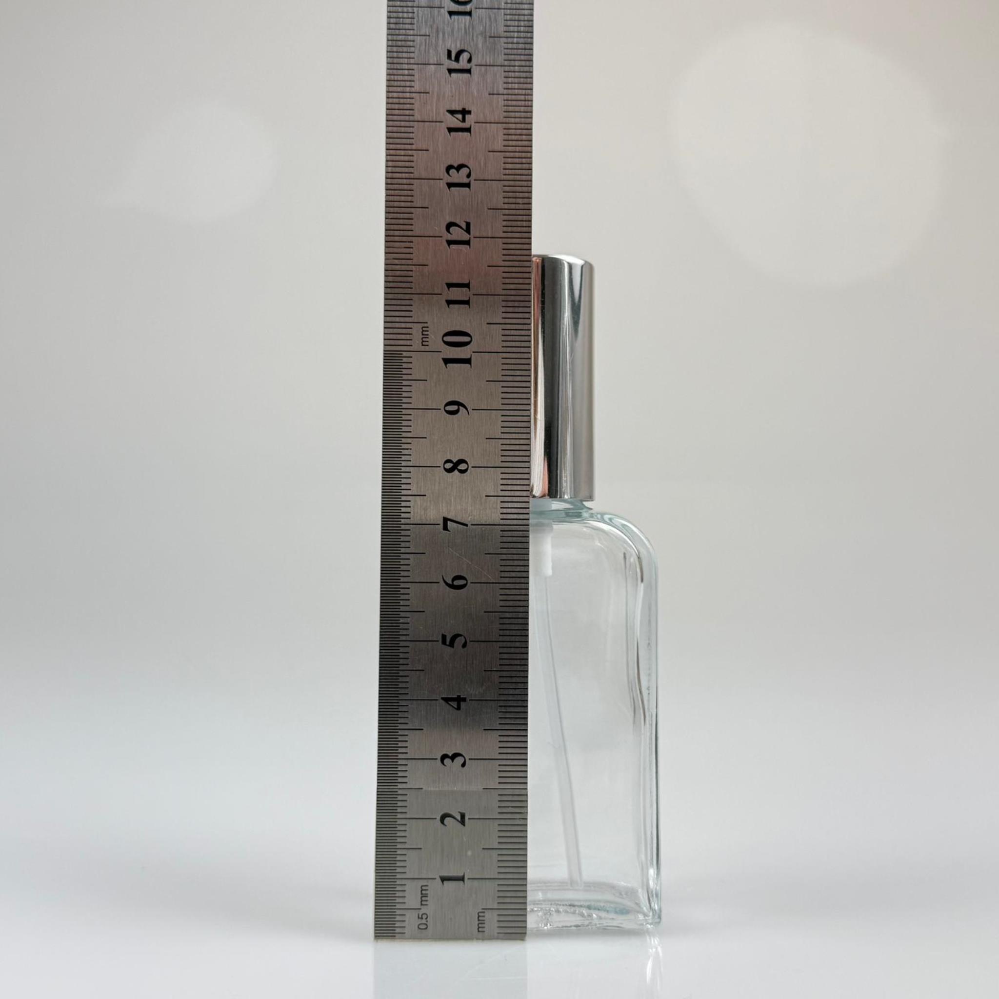 50 CC YASSI DİKDÖRTGEN CAM ŞİŞE - VİDALI GÜMÜŞ SPREYLİ PARFÜM KOLONYA ŞİŞESİ TAKIM - 50 ML PRESTİJLİ ŞİŞE