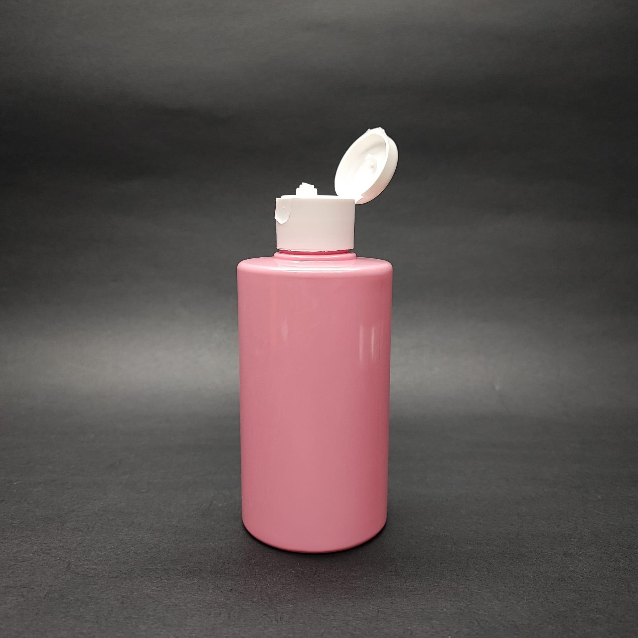200 CC KÜT BOYUNLU SİLİNDİR PET ŞİŞE (24 GR) - BEYAZ FLİPTOP KAPAKLI - 200 ML PLASTİK ŞİŞE - PEMBE
