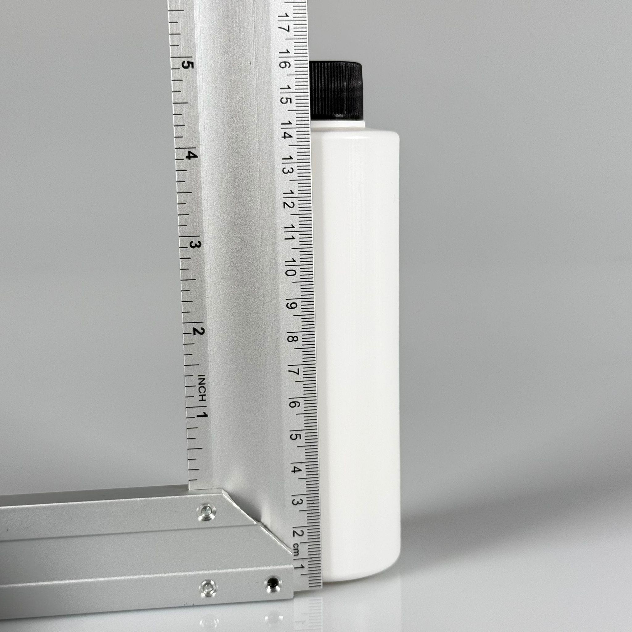 200 CC (SİLME 250 CC) BEYAZ SİLİNDİR MODEL MAT SERT PLASTİK ŞİŞE - SİYAH KAPAKLI - 200 ML BEYAZ POLİETİLEN ŞİŞE