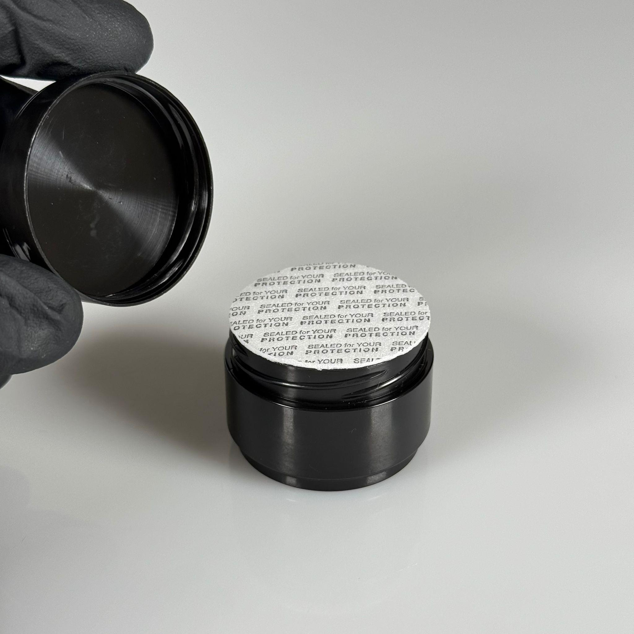 10 CC PLASTİK KAVANOZ - KAPAKLI KREM KAVANOZU - SİYAH + SIZDIRMAZ KÖPÜK CONTALI