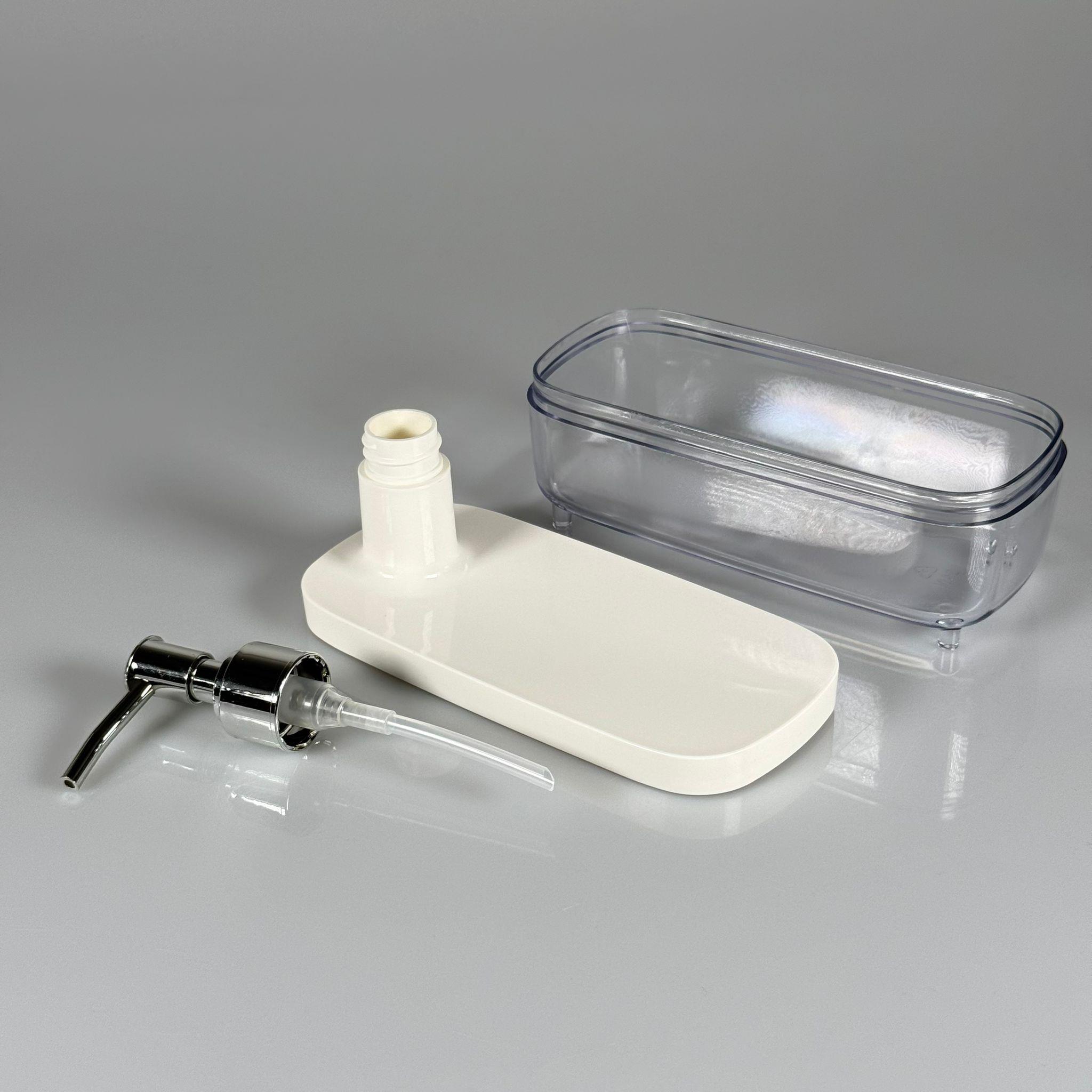 KAYIK TİP MİKA SABUNLUK 350 ML + GÜMÜŞ POMPALI TAKIM