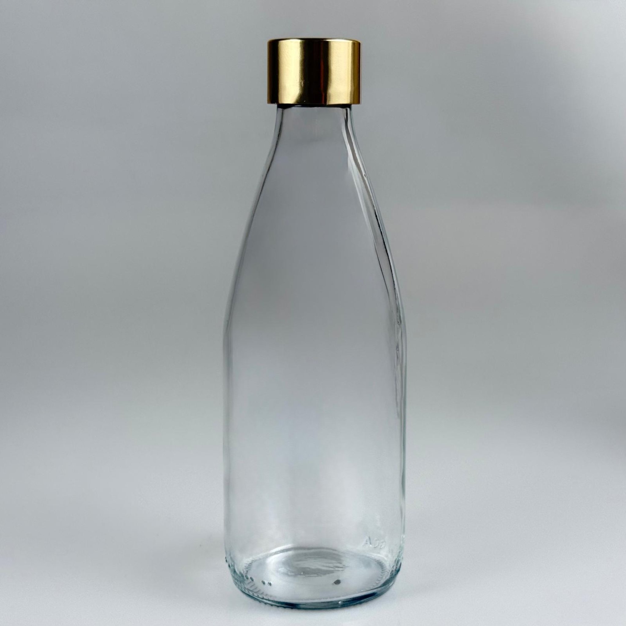 330 CC CAM ŞİŞE + ALÜMİNYUM KAPLAMALI GOLD KAPAKLI TAKIM - 330 ML SU ŞİŞESİ