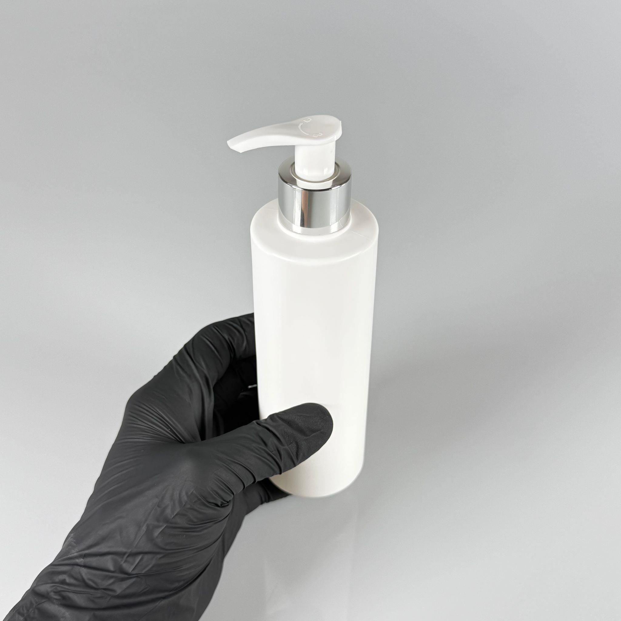 200 CC (SİLME 250 CC) BEYAZ SİLİNDİR MODEL MAT SERT POLİETİLEN ŞİŞE - GÜMÜŞ POMPALI - 200 ML POMPALI BEYAZ PLASTİK ŞİŞE