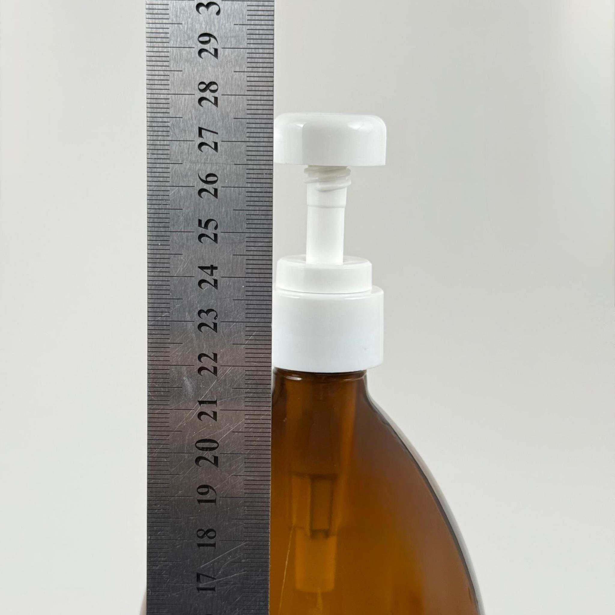 1000 CC AMBER CAM ŞİŞE - BEYAZ DOZAJ POMPALI (HER BASMADA 4 CC SIVI ATAR) - 1000 ML POMPALI ŞİŞE - ŞURUP, ŞAMPUAN, KREM GİBİ YOĞUN KIVAMLI SIVILARDA KULLANILIR