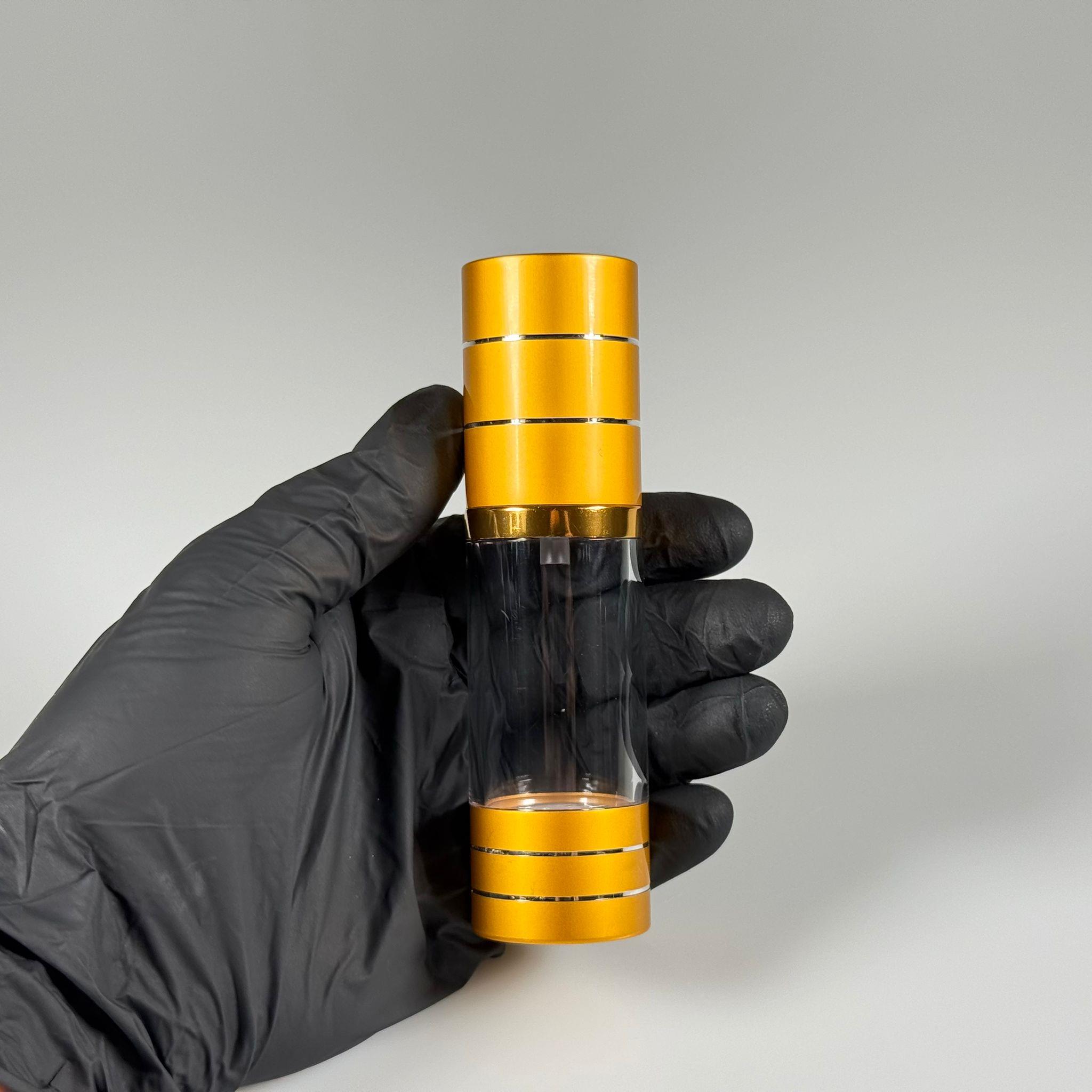 BOŞ KREM VE LOSYON ŞİŞESİ 30 ML BOŞ AİRLESS ŞİŞE - HAVASIZ POMPALI GOLD ÜSTÜ YALDIZLI AİRLESS ŞİŞE