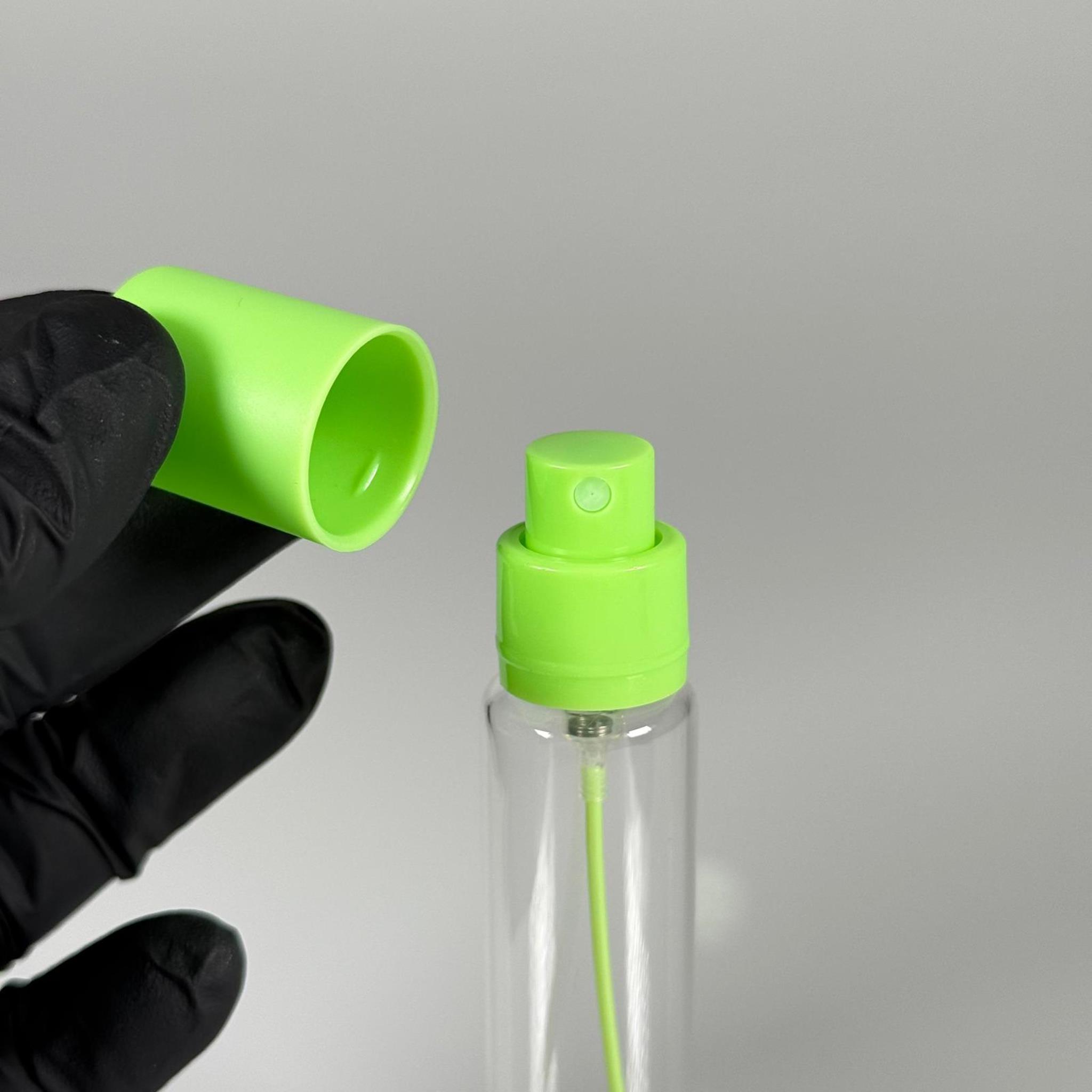 PARFÜM ŞİŞESİ 25 ML - 25 CC PARFÜM AMBALAJI VALFLİ (GEÇME AĞIZ) CAM KALEM PARFÜM İÇİN ŞİŞELERİ - YEŞİL SPREY + KAPAKLI SET TAKIM