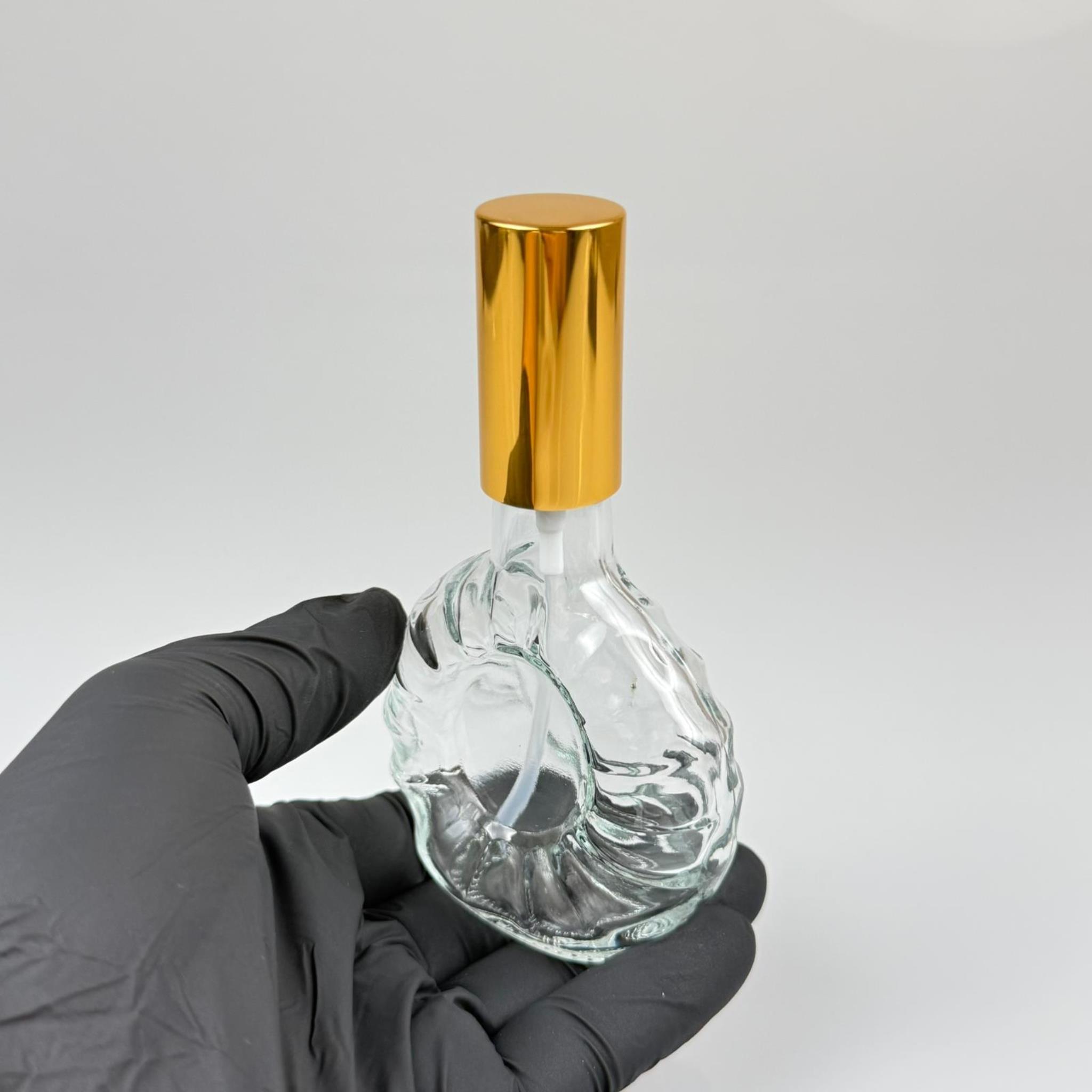 50 CC BOĞAZLI YASSI CAM ŞİŞE - VİDALI GOLD SPREYLİ PARFÜM KOLONYA ŞİŞESİ TAKIM - 50 ML PRESTİJLİ ŞİŞE