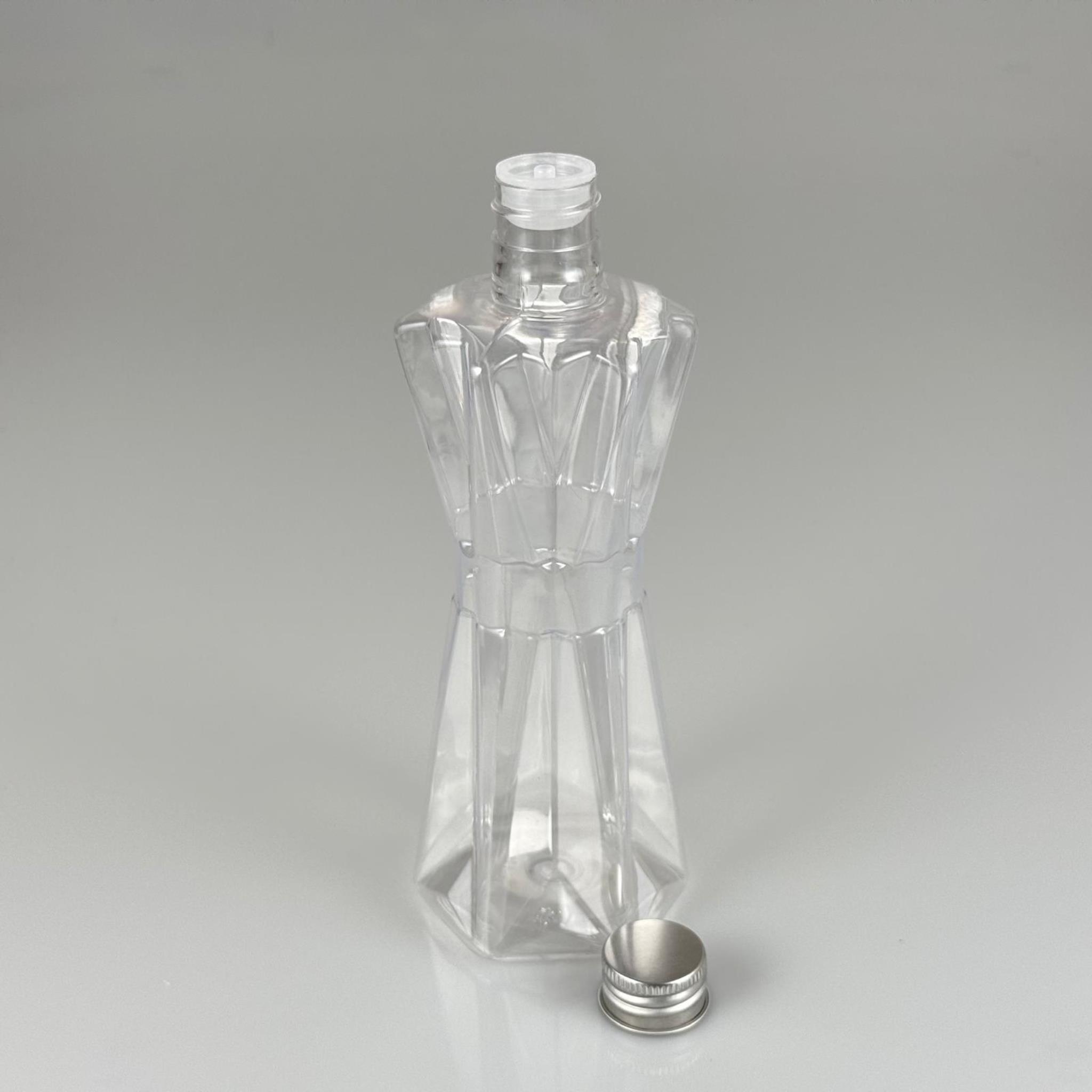 300 CC ELMAS MODEL PET KOLONYA ŞİŞESİ - 24 AĞIZ (27 GR) + KÖPÜK CONTALI GÜMÜŞ METAL ALÜMİNYUM KAPAK+ KOLONYA TIPALI TAKIM - 300 ML KAPAKLI PLSTİK ŞİŞELER
