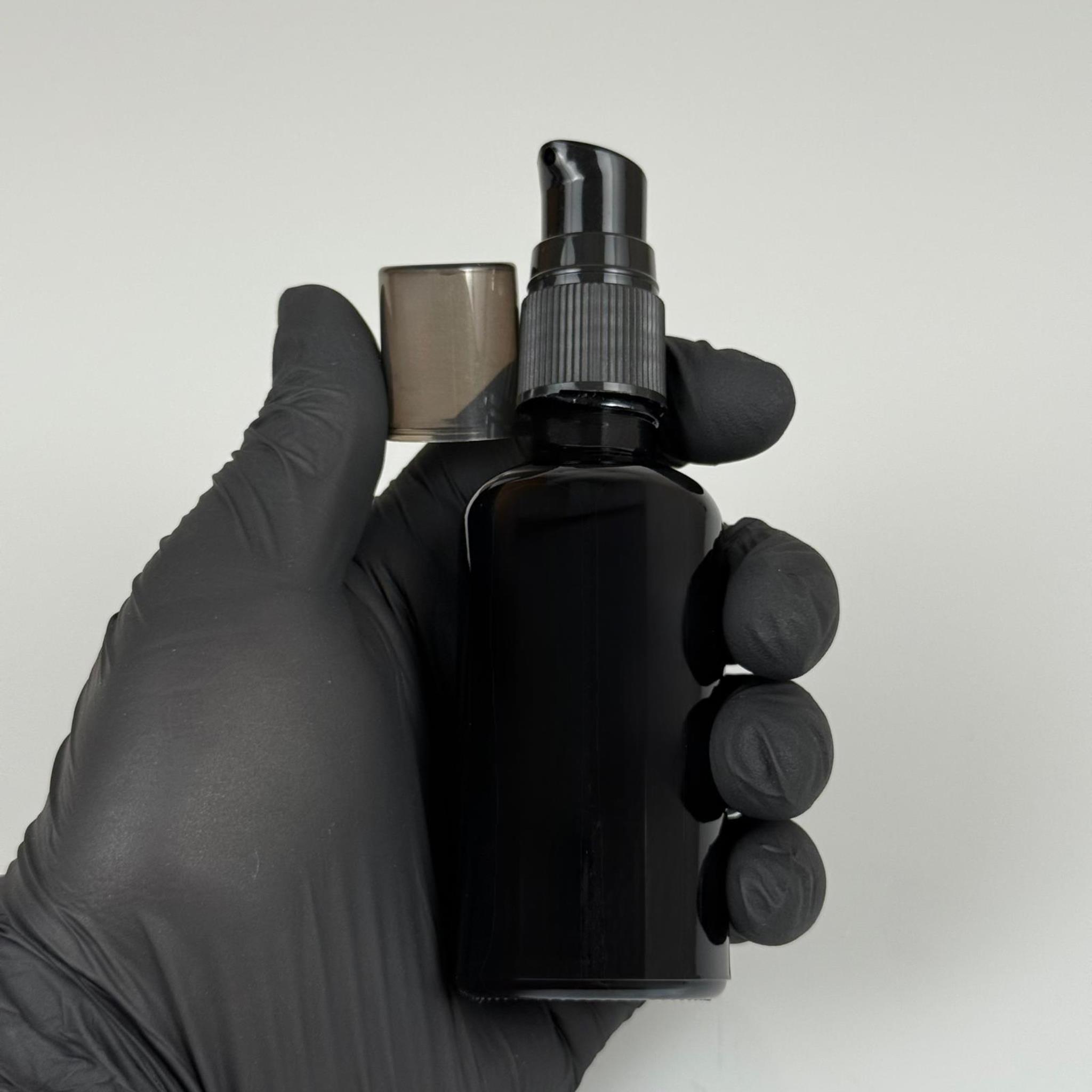 50 CC SİYAH CAM ŞİŞE SİYAH LOSYON POMPALI TAKIM - 50 ML POMPALI CAM ŞİŞE