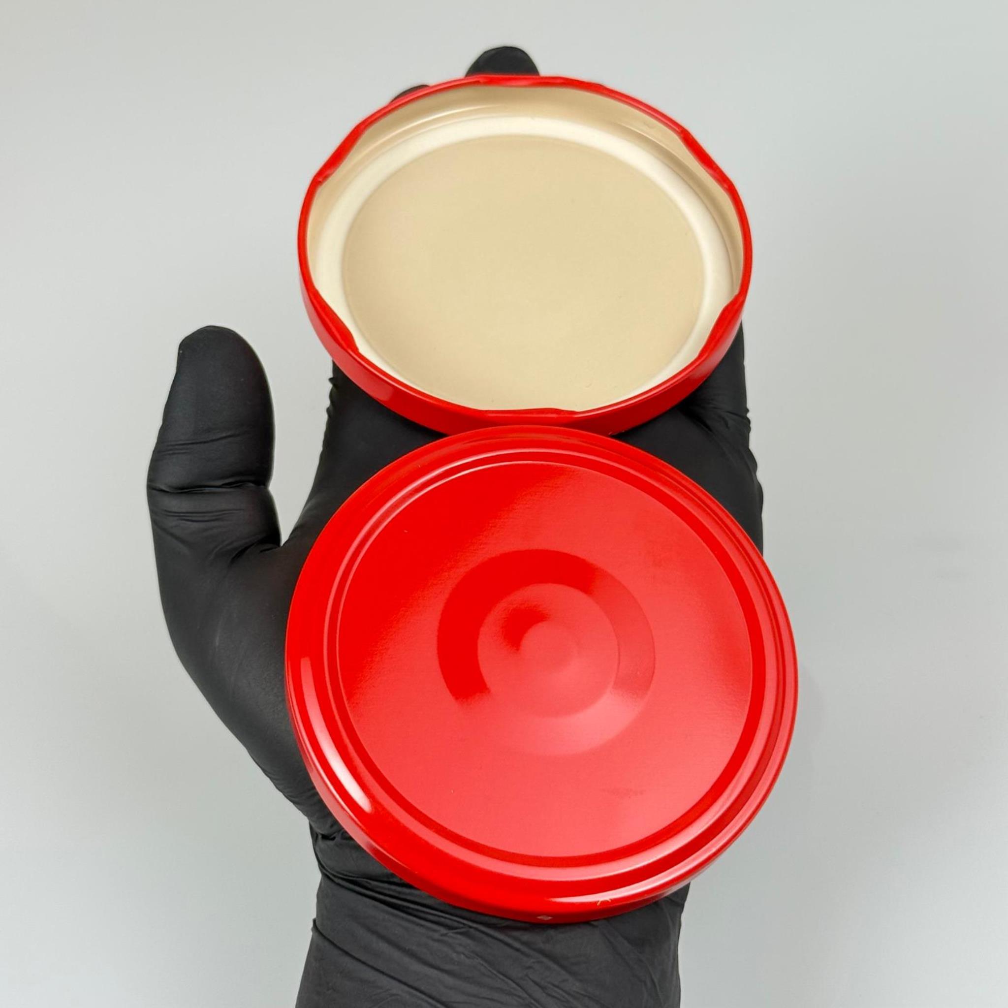 82 MM TWİST-OFF KIRMIZI DÜĞMELİ (MC082RSB469) RP045 - SİLGAN - EMNİYET DÜĞMELİ - TİKTAK KAPAK - BOTUNLU KAPAK