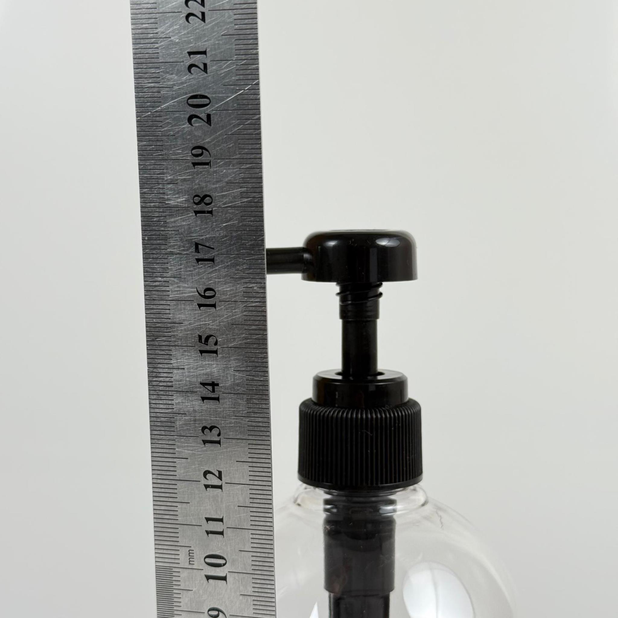500 CC PET ŞEFFAF TOMBUL MODEL ŞİŞE - SİYAH DOZAJ POMPALI (HER BASMADA 4 CC SIVI ATAR) - 0,5 LT POMPALI ŞİŞE - ŞURUP, ŞAMPUAN, KREM GİBİ YOĞUN KIVAMLI SIVILARDA KULLANILIR