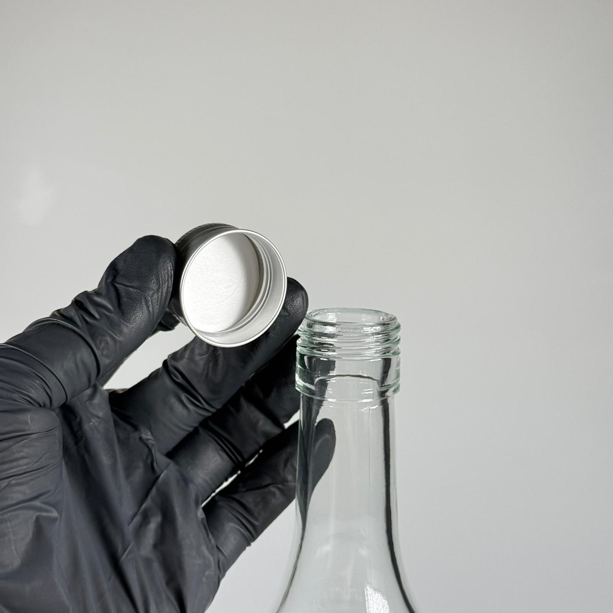 1500 CC ŞEFFAF CAM ŞİŞE - GÜMÜŞ METAL ALÜMİNYUM KAPAKLI - 1500 ML YAĞ ŞİŞESİ - SİRKE ŞİŞESİ - 1,5 LİTRE CAM ŞİŞE