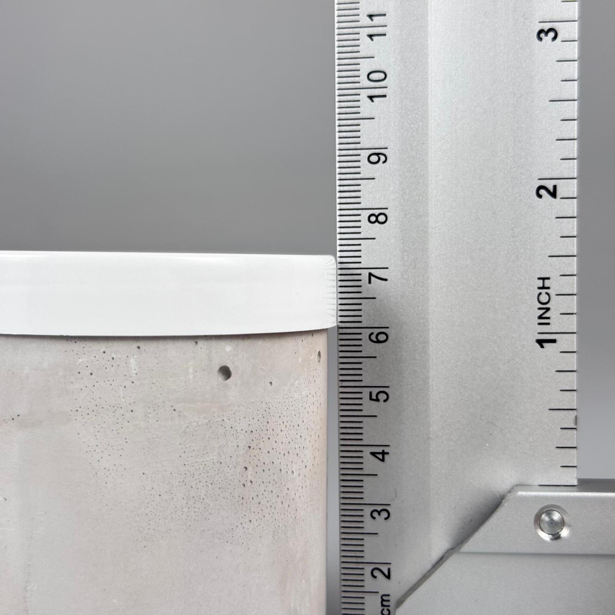 BETON MUMLUK - 100 CC - TAŞ BETONDAN MUM BARDAK - DEKORATİF MUM BARDAĞI, MİNİ SAKSI + BEYAZ PLASTİK ALTLIK KAPAK