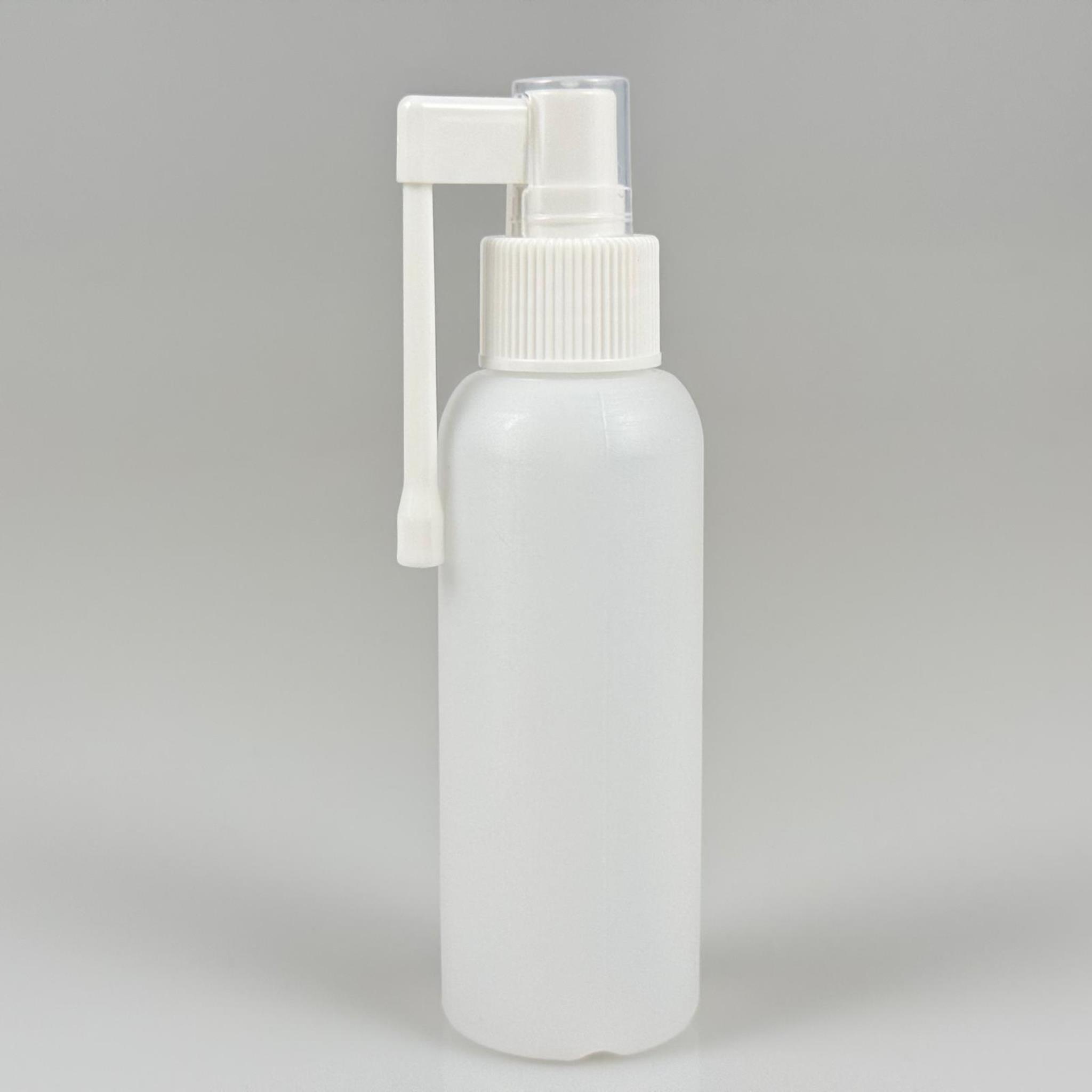 100 CC NATÜREL SERT POLİETİLEN ŞİŞE + BEYAZ ORAL BOĞAZ SPREYLİ -  24 MM  - 100 ML SERT POLİETİLEN ŞİŞE