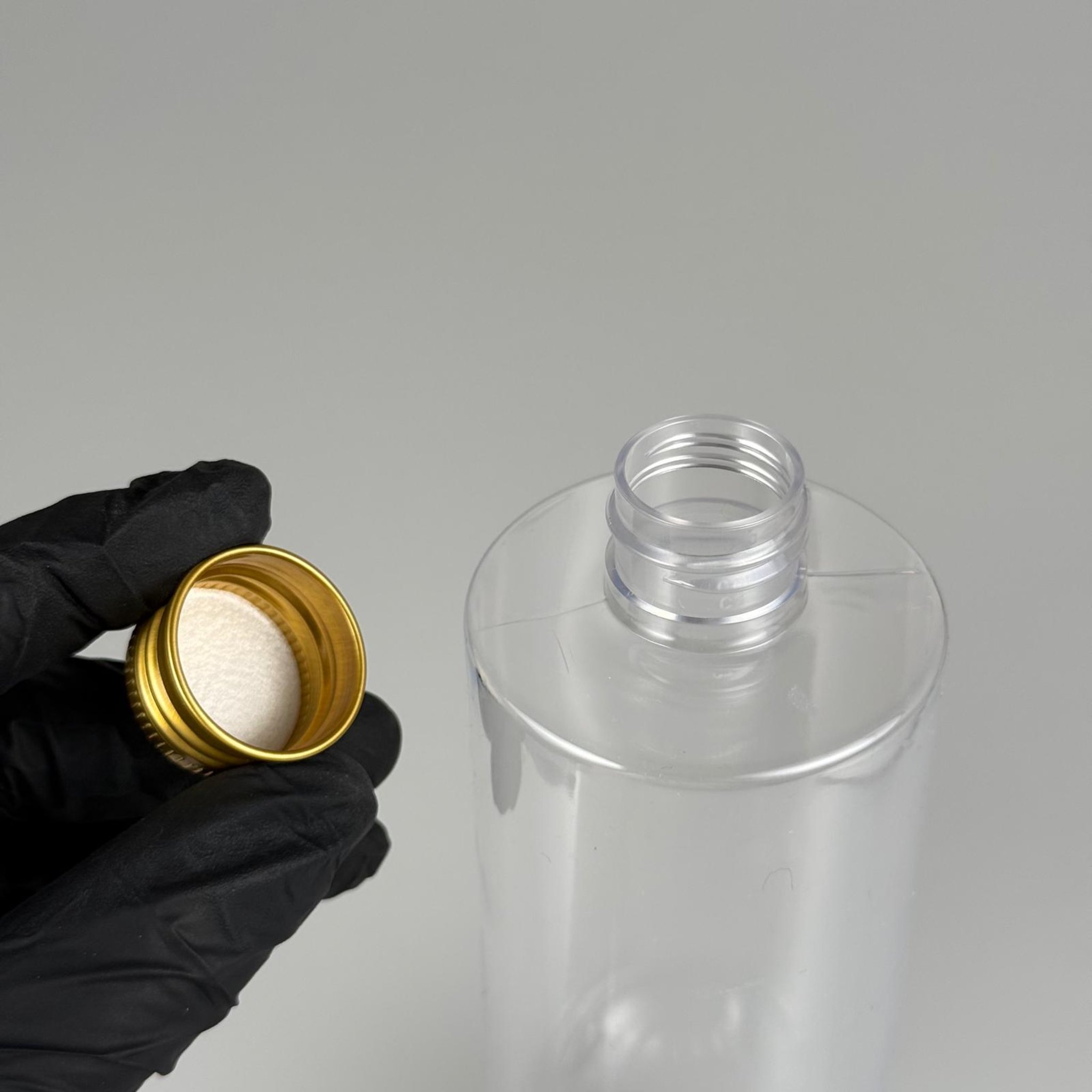 400 CC ŞEFFAF KÜT BOYUNLU SİLİNDİR PET ŞİŞE (30 GR - 24 AĞIZ ) + KÖPÜK CONTALI GOLD METAL ALÜMİNYUM KAPAKLI TAKIM - 400 ML KAPAKLI ŞEFFAF PLASTİK ŞİŞELER