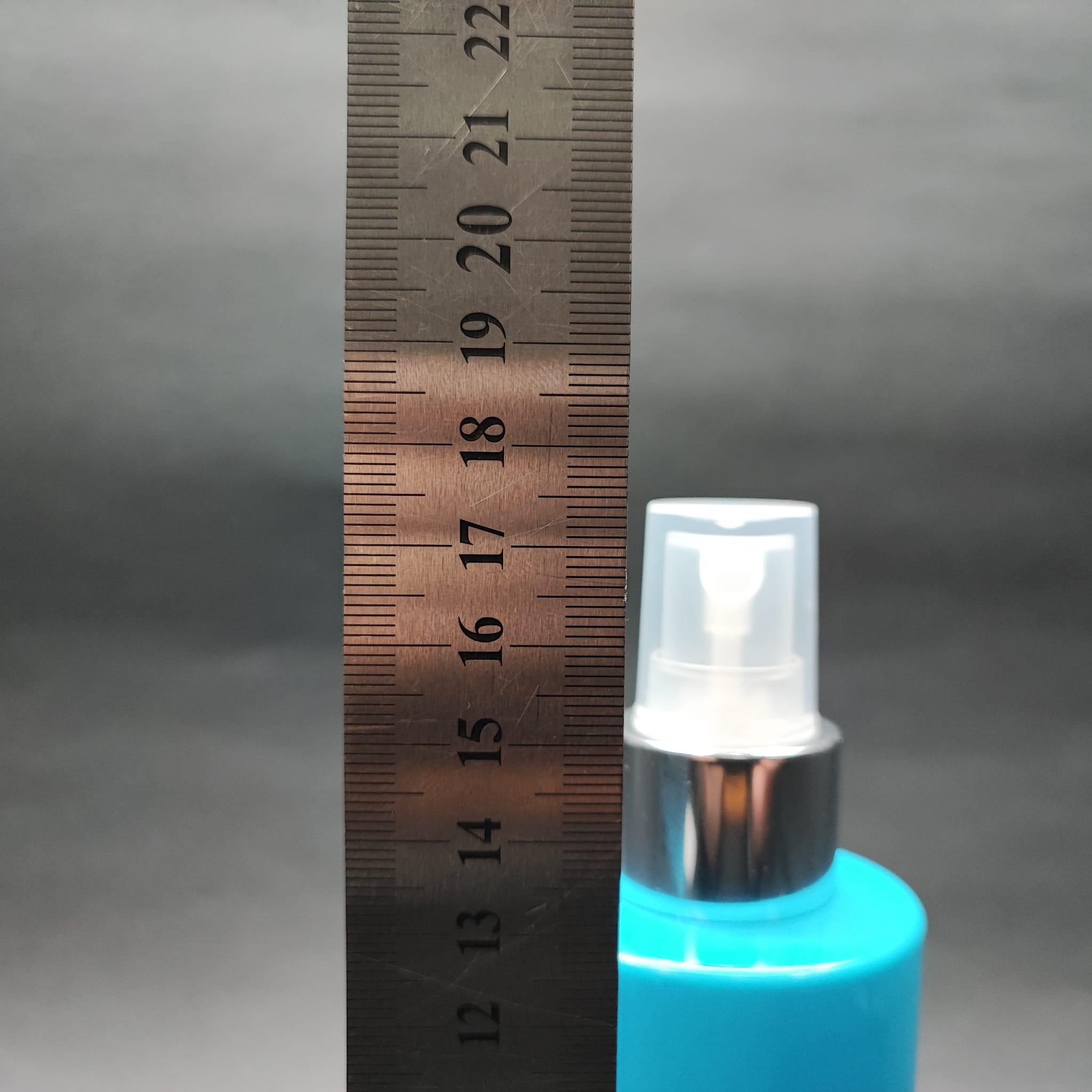 200 CC KÜT BOYUNLU UZUN SİLİNDİR PET ŞİŞE (24 GR) - GÜMÜŞ SPREYLİ - 200 ML PLASTİK ŞİŞE - MAVİ