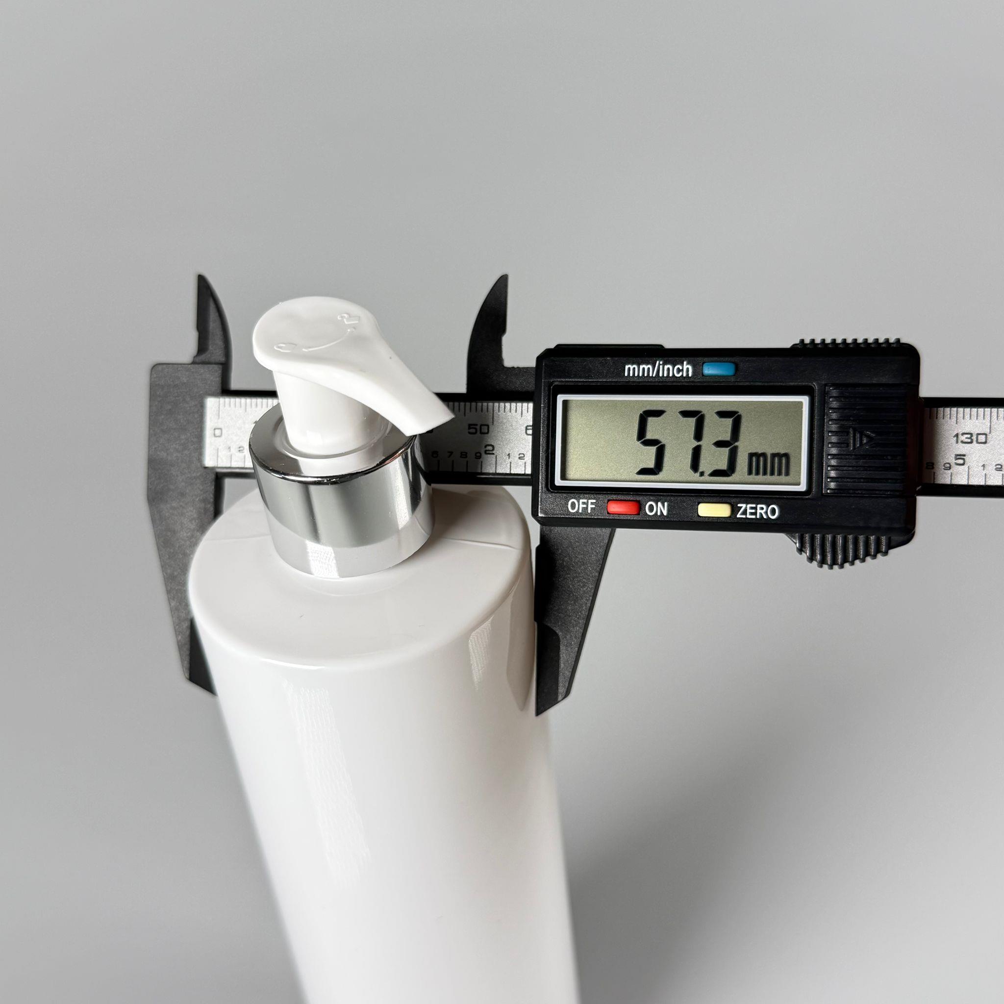 400 CC KÜT BOYUNLU SİLİNDİR PET ŞİŞE (30 GR) - GÜMÜŞ SIVI SABUN POMPALI - 400 ML PLASTİK ŞİŞE - BEYAZ