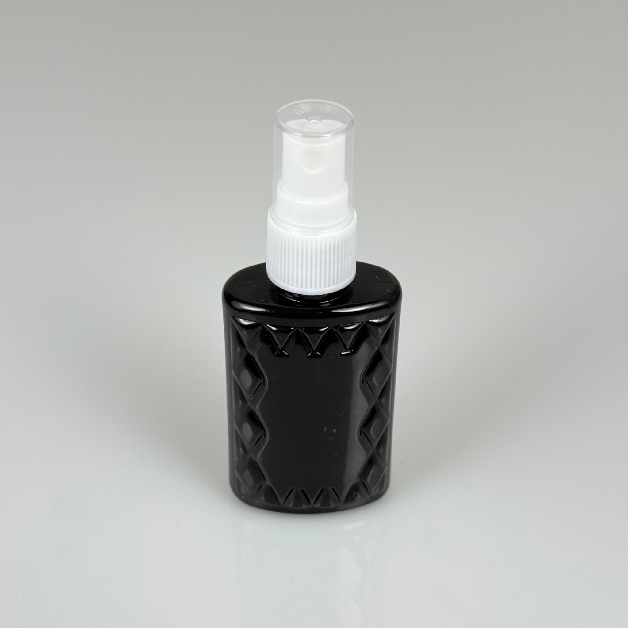 50 CC SİYAH PET KÖŞELİ PARFÜM ŞİŞESİ - BEYAZ SPREYLİ - 50 ML PLASTİK PARFÜM - KOLONYA ŞİŞESİ