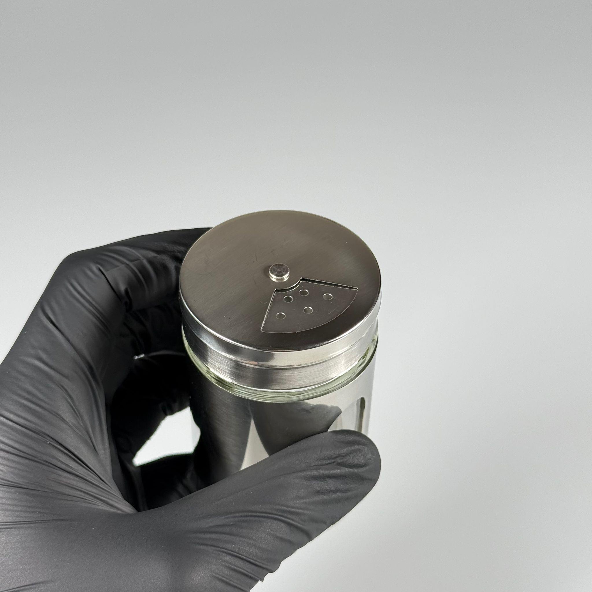 METAL BAHARATLIK (İÇİ CAM) - UFAK BOY - ÇELİK BAHARATLIK, TUZLUK