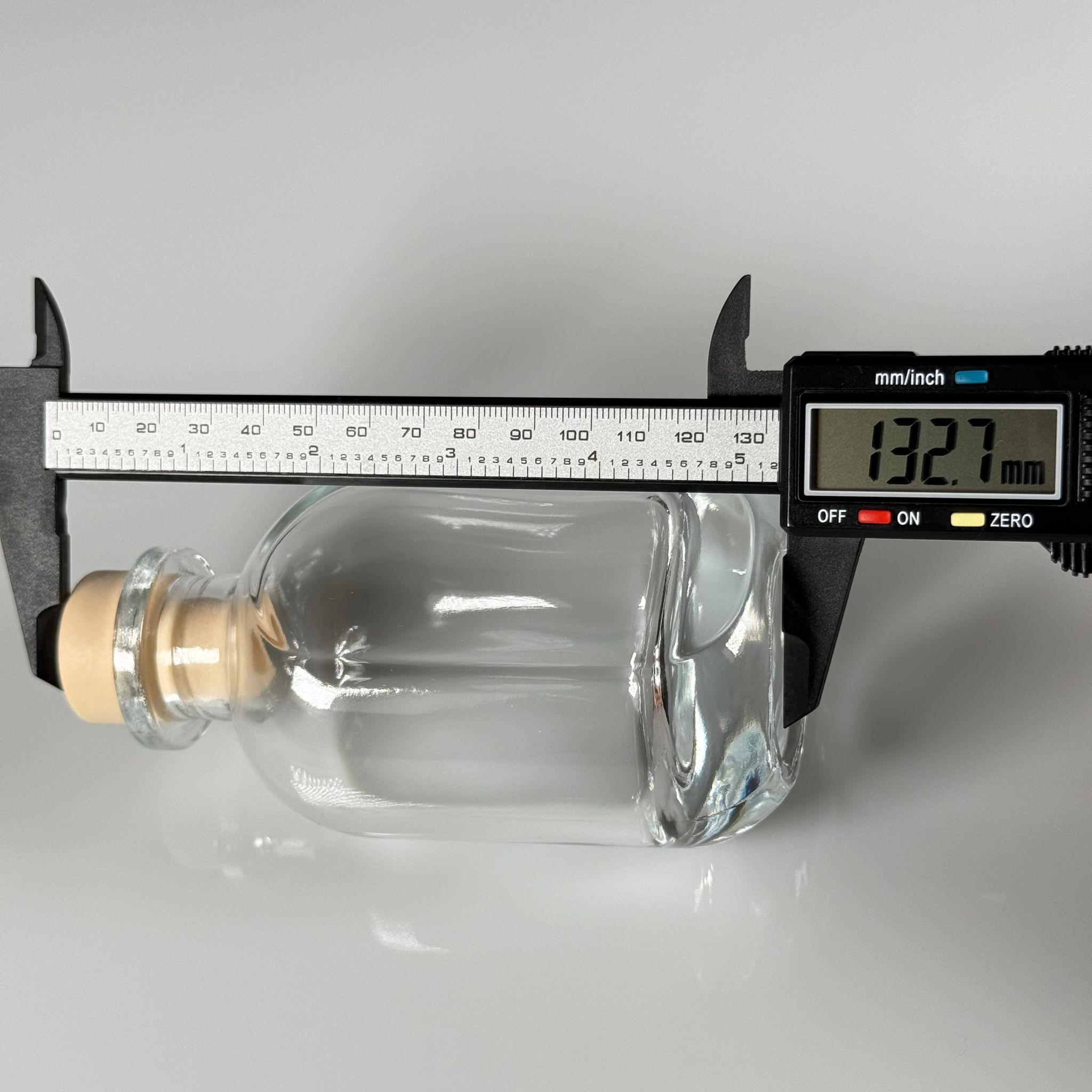 150 CC DİFFUSER CAM ŞİŞE + AHŞAP GÖRÜNÜMLÜ SENTETİK MANTAR TIPA - 150 ML TIPALI CAM ŞİŞE