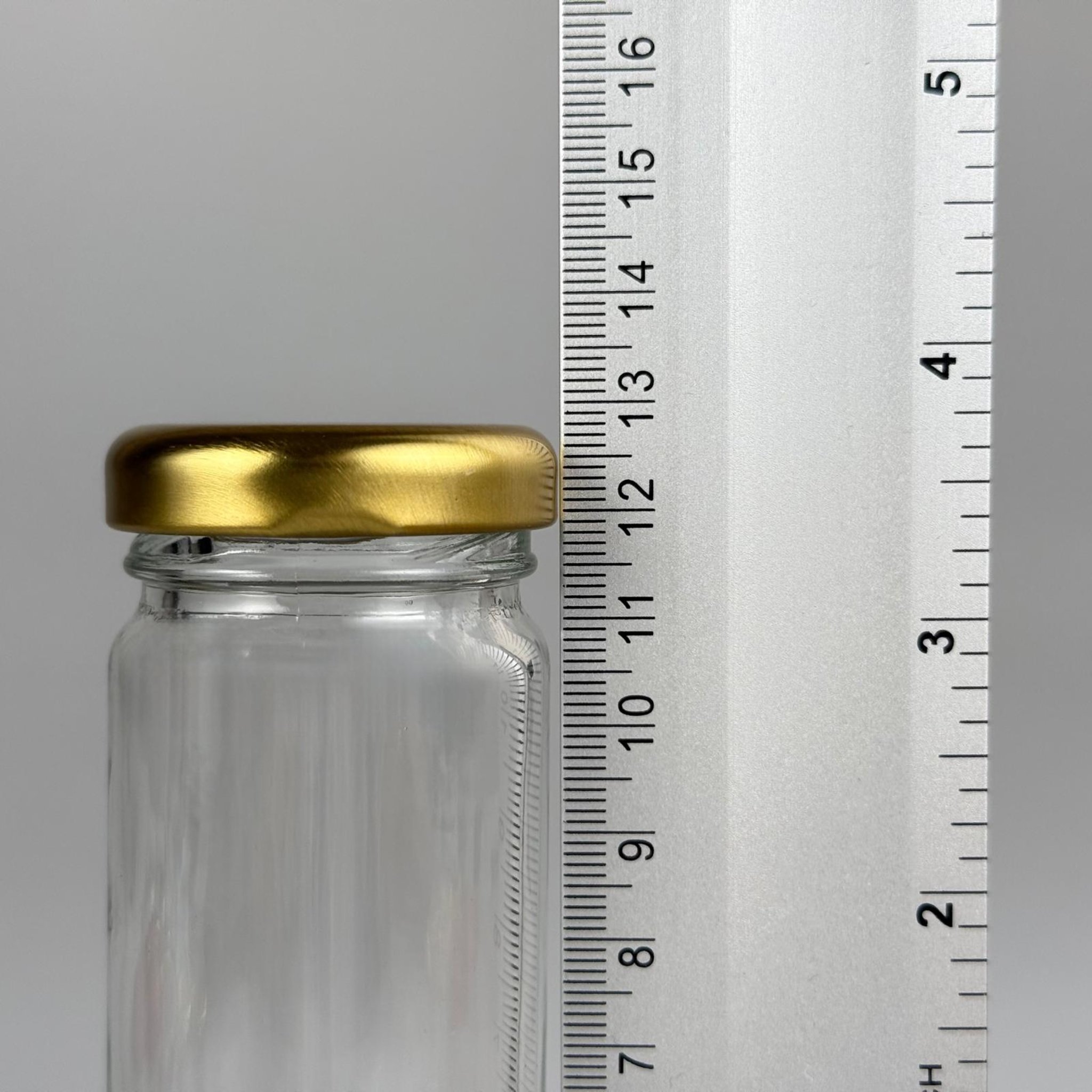 105 CC UZUN CAM KAVANOZ - GOLD METAL KAPAKLI + KENDİNDEN YAPIŞKANLI SIZDIRMAZ CONTALI TAKIM - 105 ML SİLİNDİR BORU KAVANOZ (ŞİŞECAM KODU 140111)