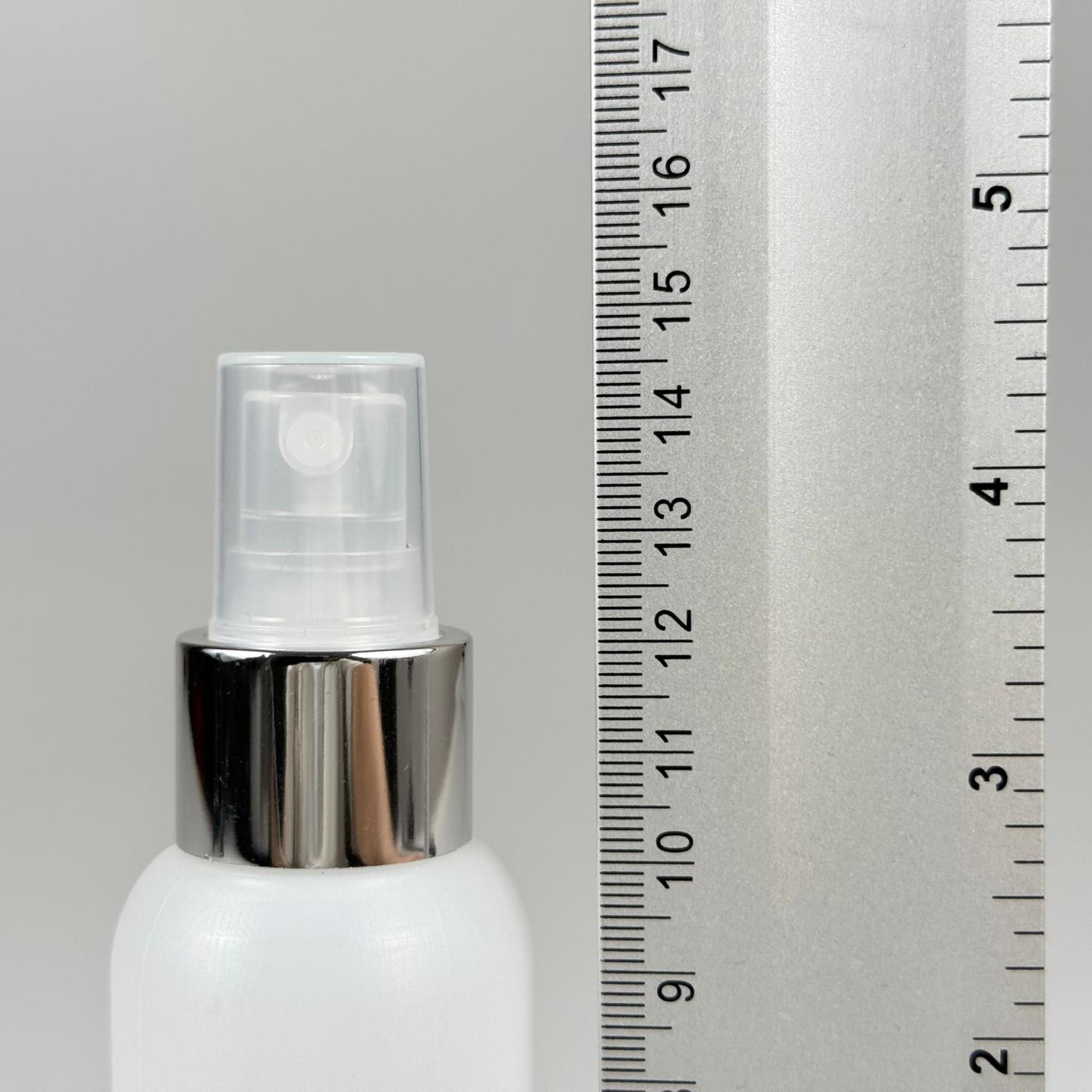 100 CC NATÜREL SERT POLİETİLEN ŞİŞE + GÜMÜŞ SPREYLİ -  24 MM  - 100 ML SERT POLİETİLEN ŞİŞE