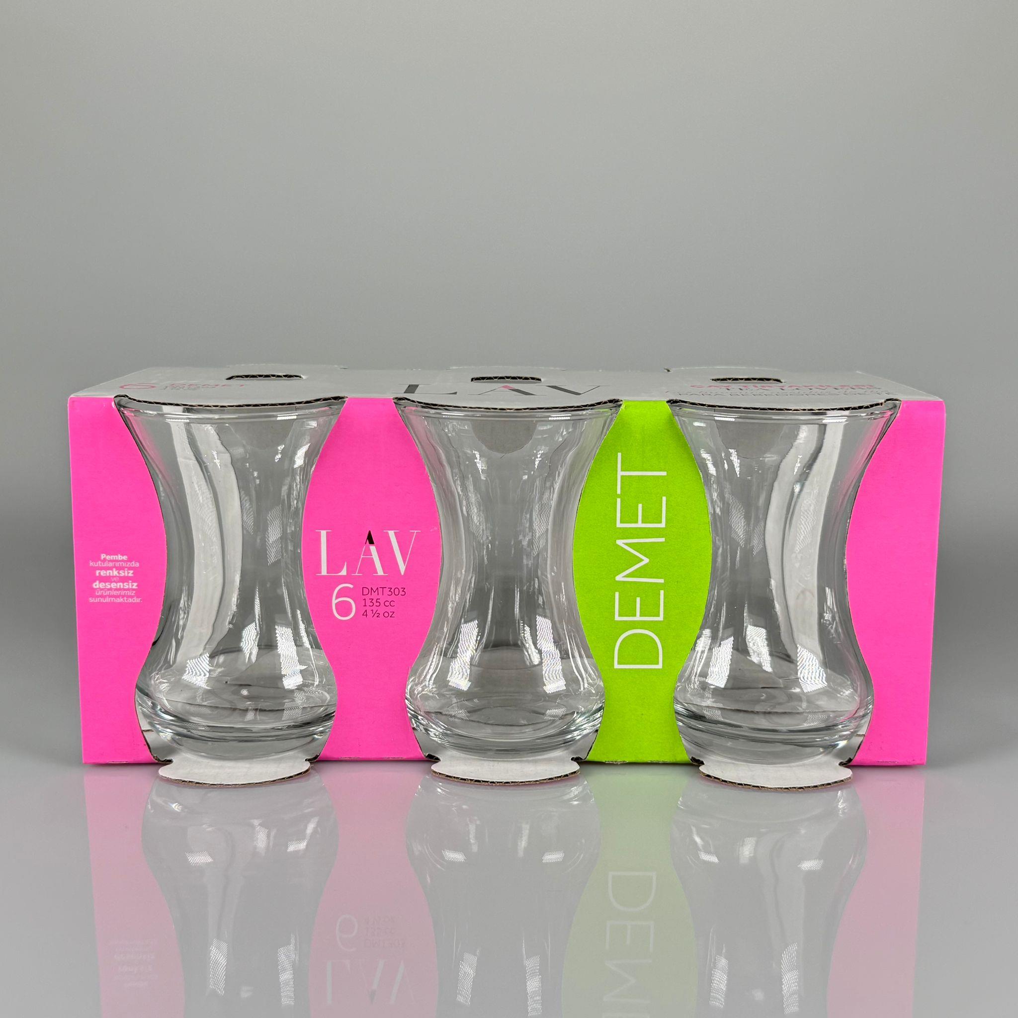 LAV DMT303 DEMET İnce Belli 6'lı Çay Bardağı - LAV ÇAY BARDAK