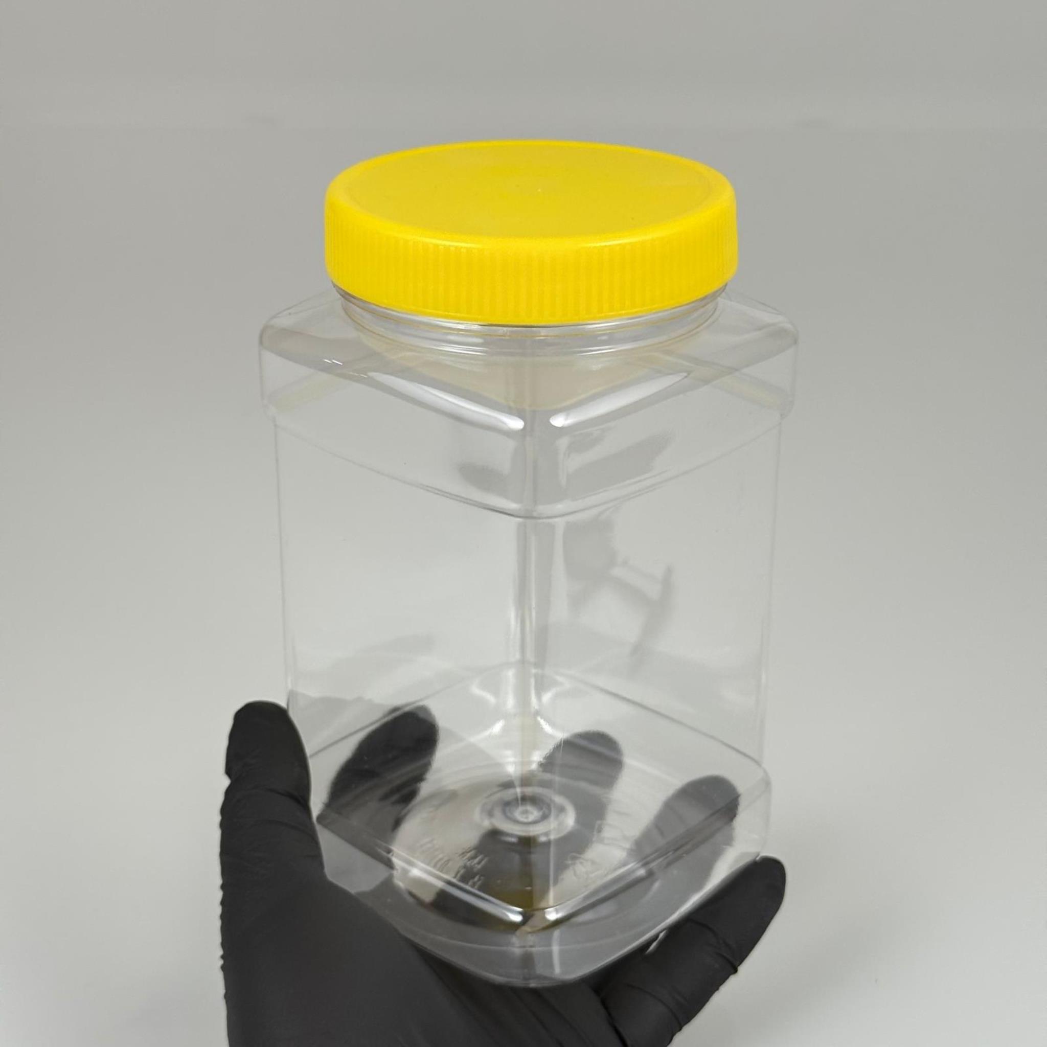 1000 CC DOMBY KARE PET KAVANOZ - 1 LİTRE SIZDIRMAZ KAPAKLI PLASTİK KAVANOZ - TURŞU, ZEYTİN, KURUYEMİŞ, BAHARAT KAVANOZLARI VB ALANLARDA KULLANILABİLİR